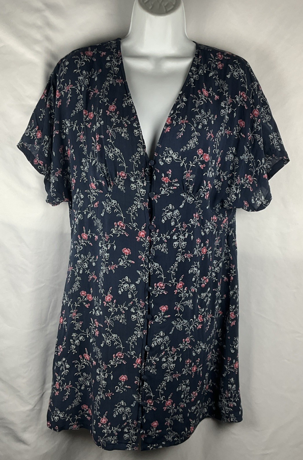 Paige Women’s Size Medium Cherelle Blue Floral Print Mini Dress Casual Summer