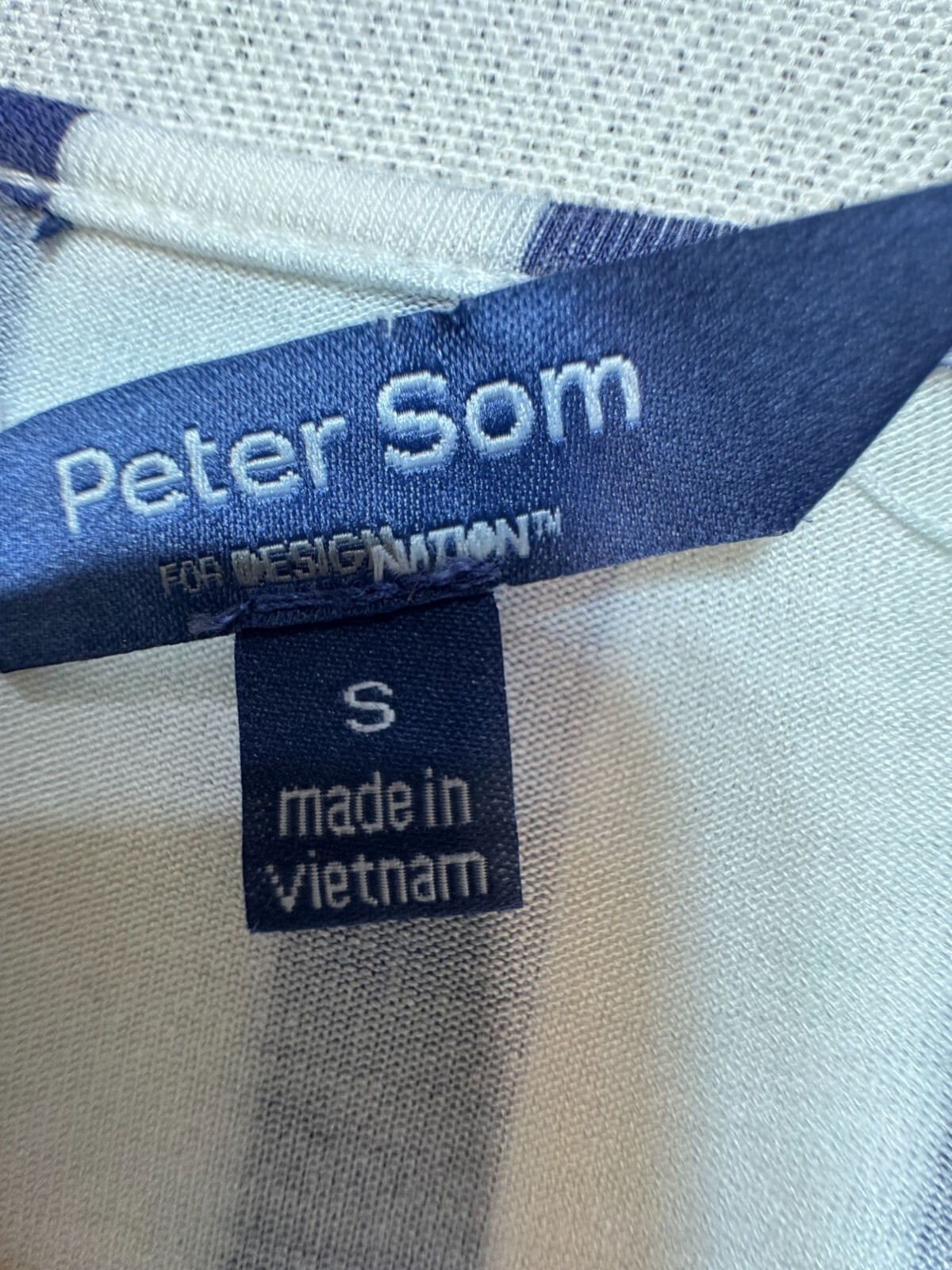 Peter Som For Designation Womens Maxi Dress Size S Blue White Striped Sheer