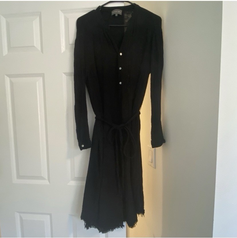 Michael Stars Button-Down Black Midi Dress Size XS