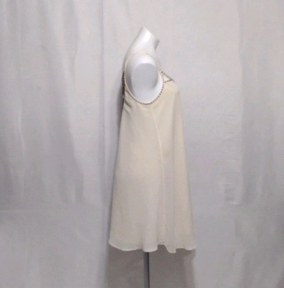 Forever 21 Beaded Strappy Back Chiffon A-Line Slip Dress Medium Flowy Boho Chic