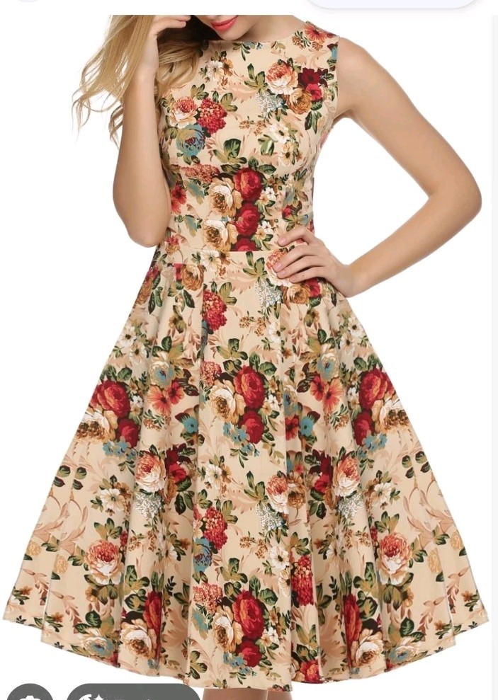 Owin FAB! Vintage 1950’s Floral Spring Garden Rockabilly Swing Dress 2XL