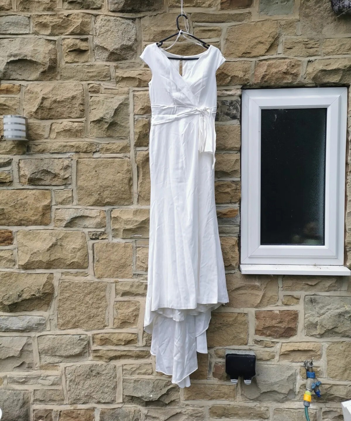 Bridal Wedding Dress Bride Coast Size 10 Floor Length Waist Tie Belt ivory white