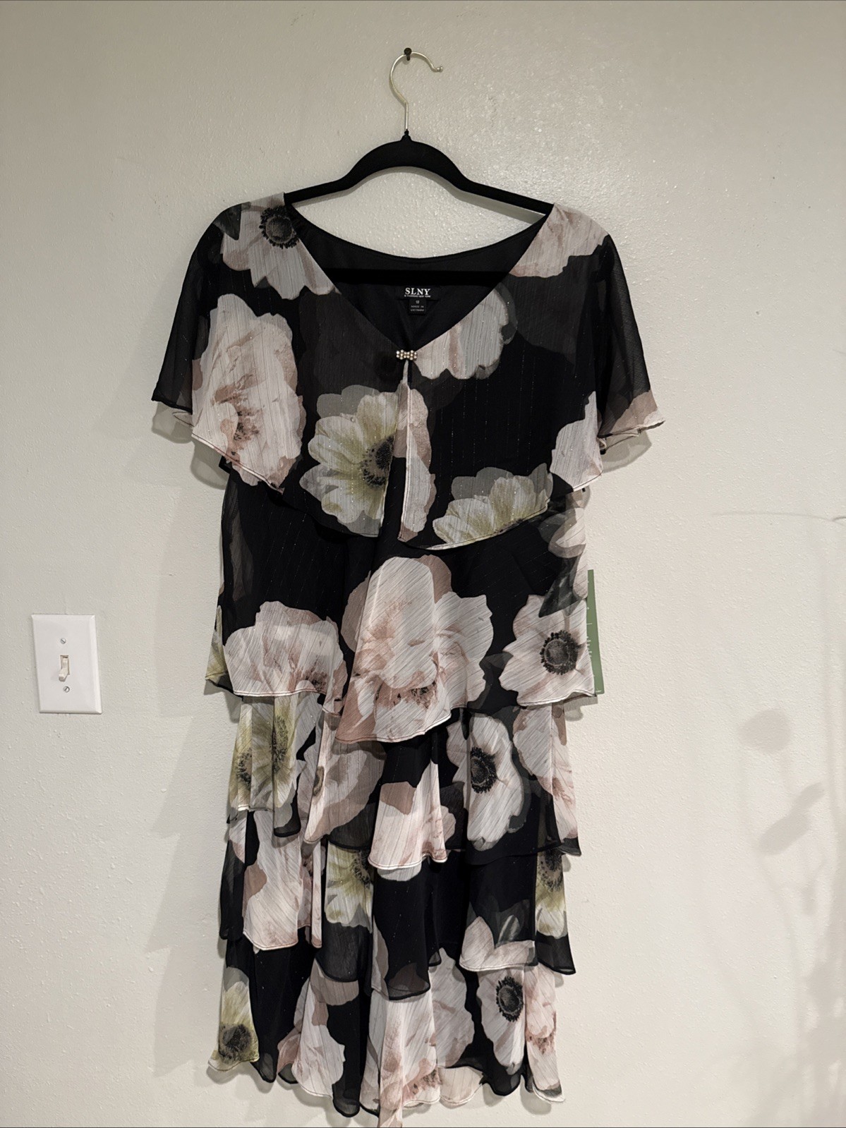 New SLNY SL Fashion New York Women’s Tiered Ruffle Dress size 18 Floral Print