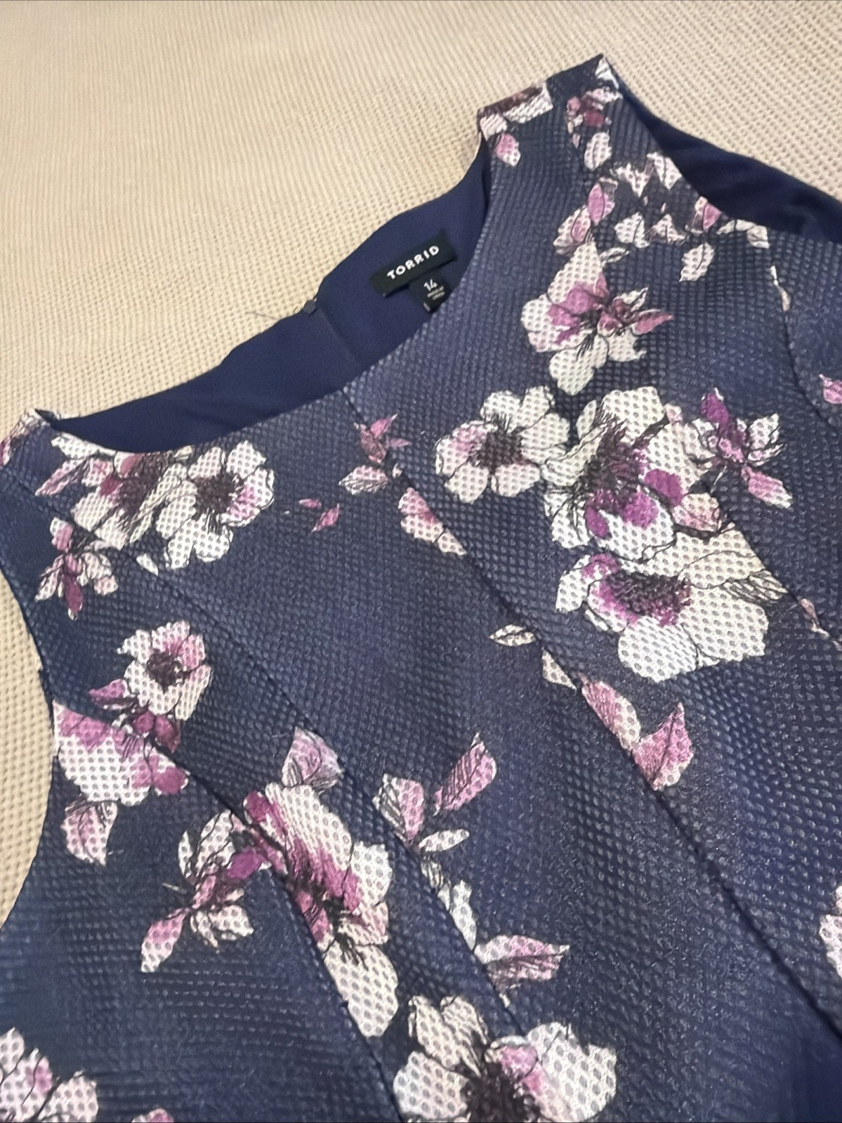 Floral Print Georgette Midi Dress in Floral by Torrid Size 14 Pink Navy Blue Zip
