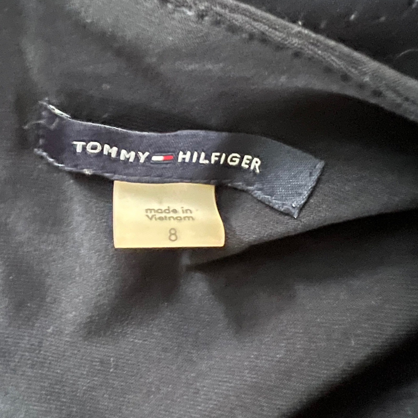 Tommy Hilfiger Sheath Dress Womens Sz 8 Colorblock Bell Sleeve Navy Cream Career
