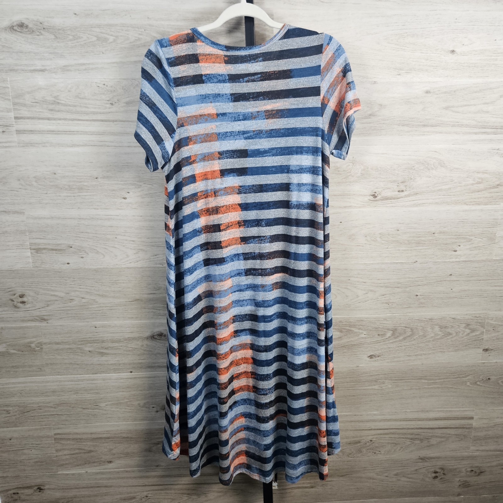Striped A Line Stretch Maxi Sundress Dress Size S Boho-Eclectic Art-Pop
