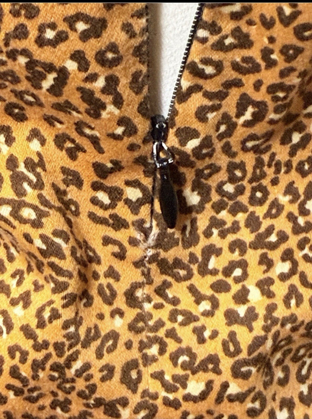 Farm Rio Leopard Print Shift Mini Dress Made in Brazil Cotton Stretch Size Small