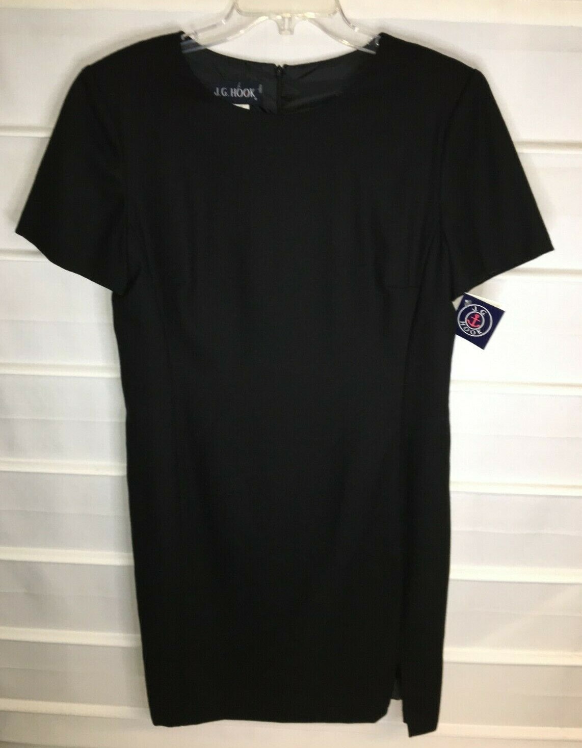 JG Hook Black Wool Fully Lined Short Sleeve A Line Dress Size 10 NWTS!