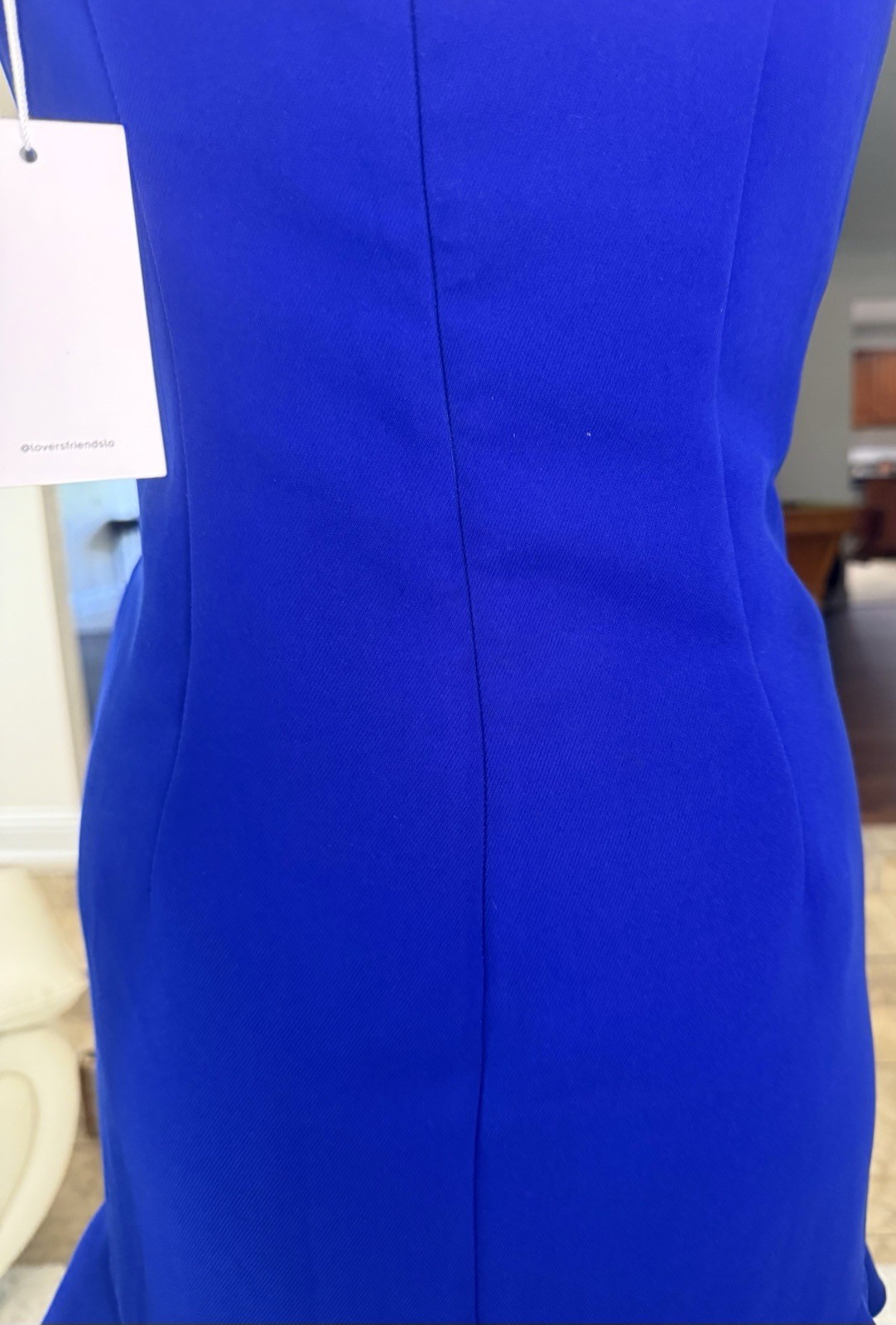 Lovers + Friends Revolve Ruffle Teddy Mini Dress in Colbalt Blue Size S