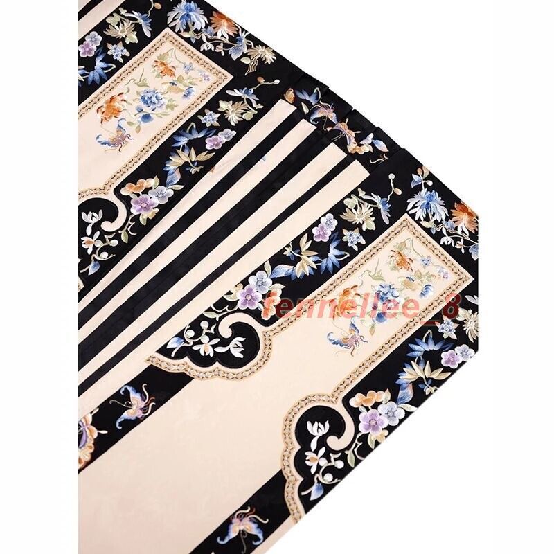 Qing Dynasty Womens Retro Chinese Costumes Dress Printed Hanfu Dress New