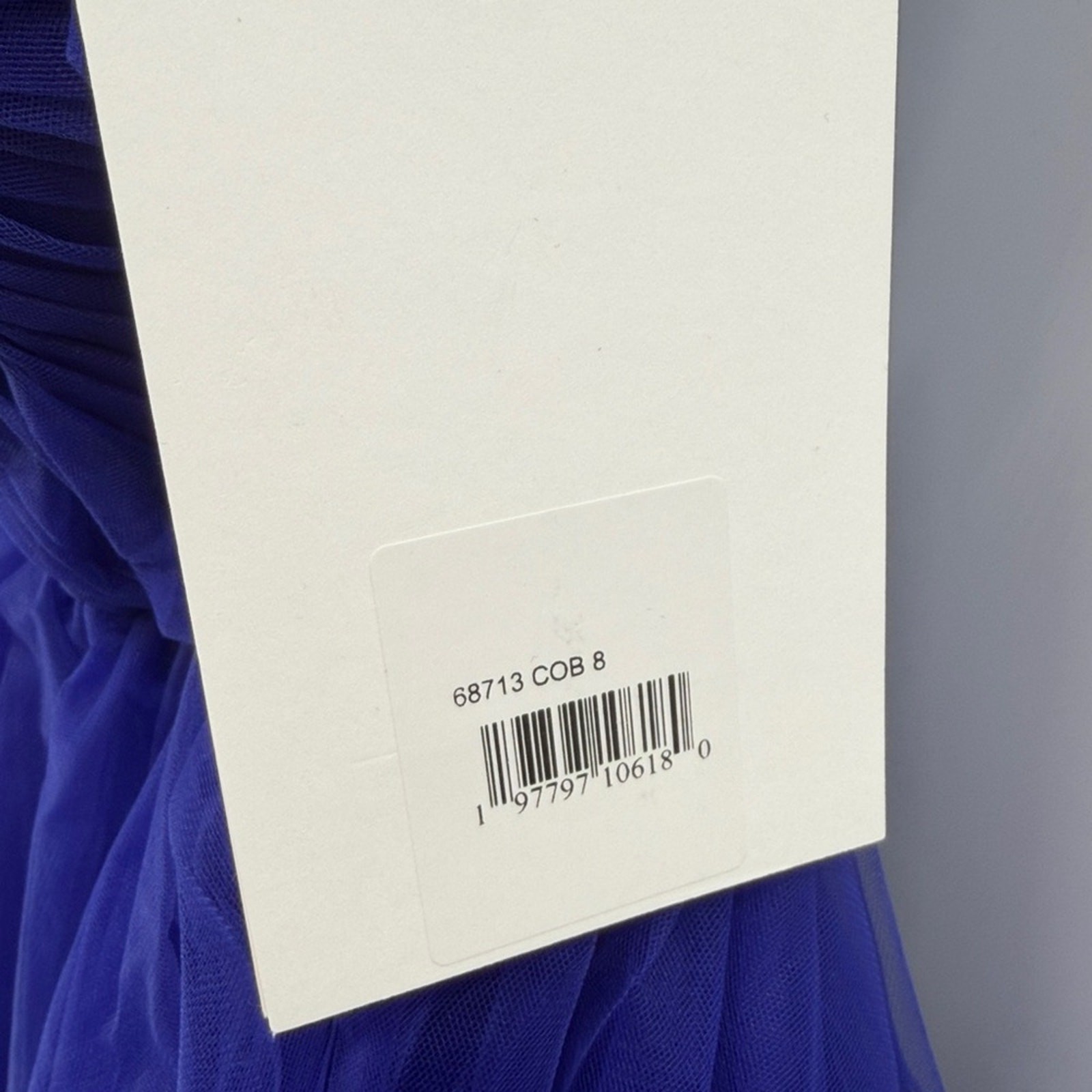 Mac Duggal 68713 One Side Off the Shoulder Bustier Ball Gown – Cobalt – 8 – NWT
