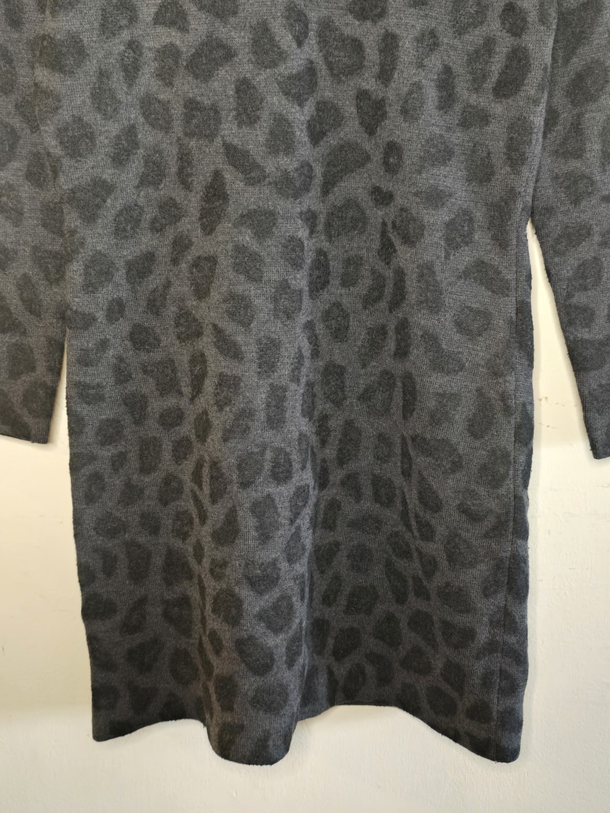 3.1 Phillip Lim Leopard Wool Sheath Dress Women’s Medium Black Gray Designer
