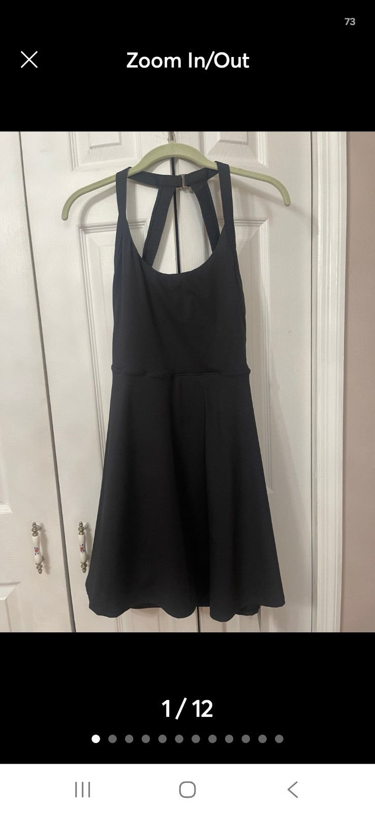Halara SoftlyZero Airy U Neck 2-in-1 Pocket Mini Active Dress Medium Black