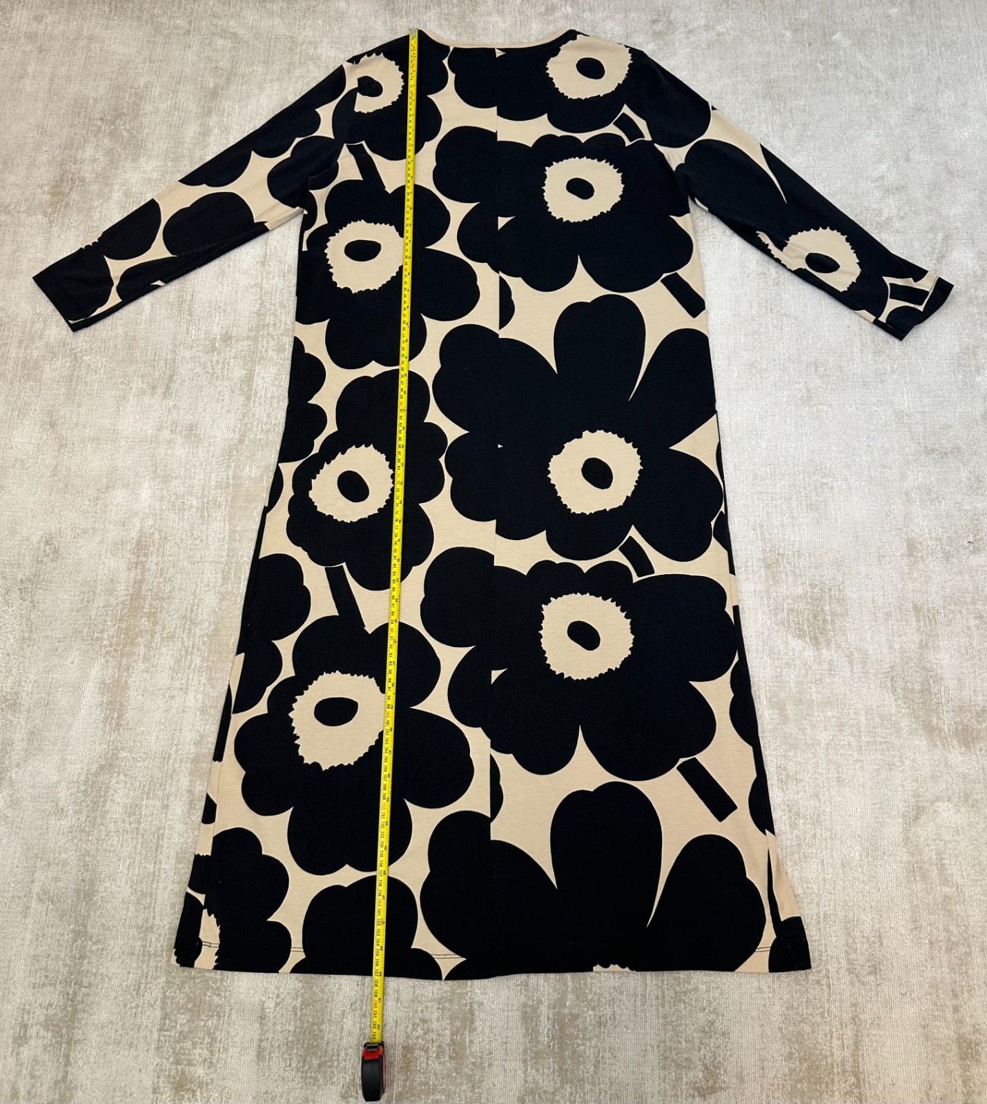 Marimekko Maksiimi Uniko A-line Cotton Jersey Big Poppies Size L Maxi Dress