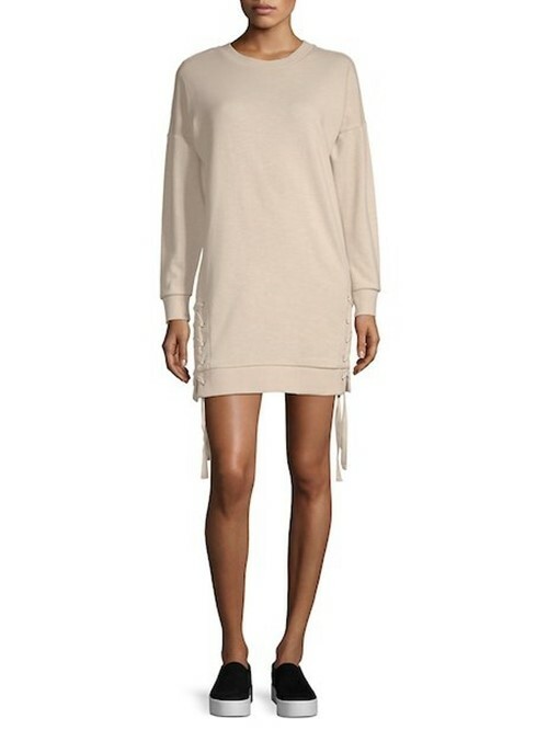 Solutions Lace-Up Dress Women’s Sz. Large (Latte) 152200