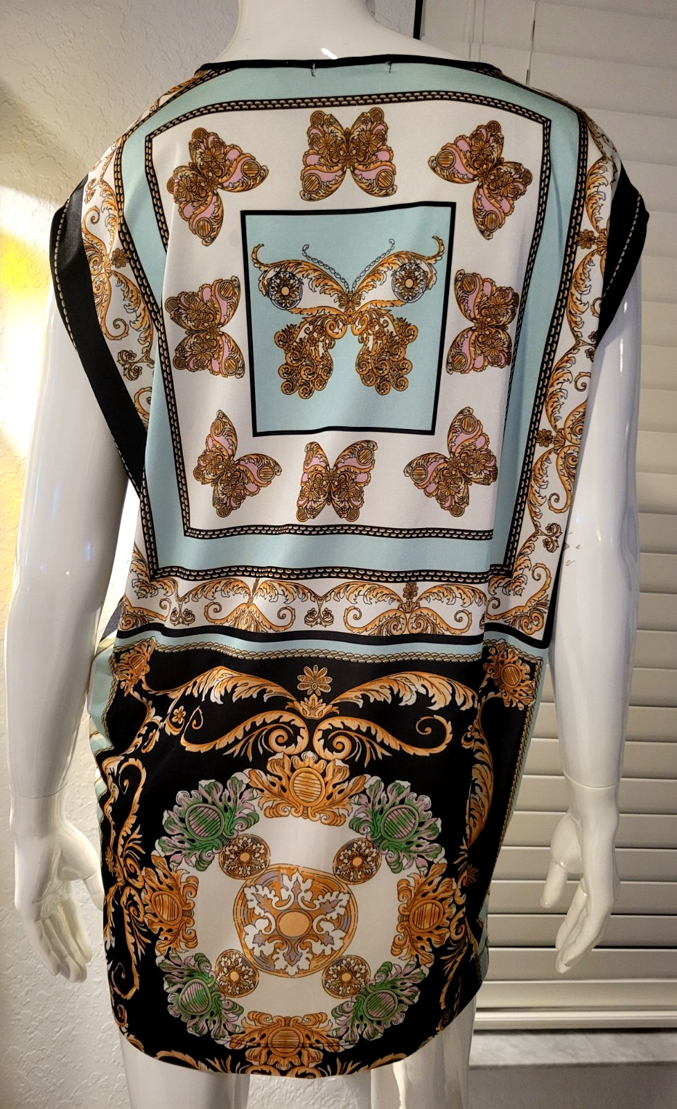 Punt Roma Butterfly Dress M Crystal Rhinestone Embellish Spain Tunic Top Women’s