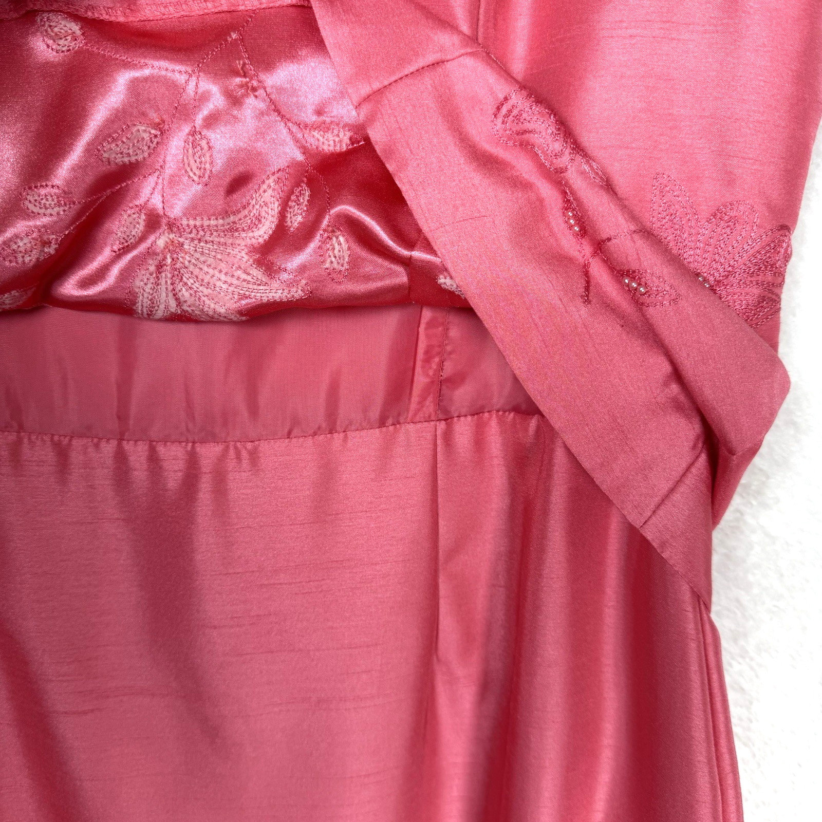 Vtg JESSICA HOWARD Pink Barbie Sheath Dress Beaded Embroidered Short Sleeve 12