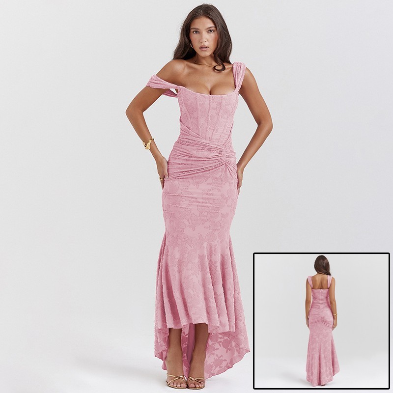 Mozision Off-shoulder Backless Sexy Evening Dress For Women Purple Sleeveless St