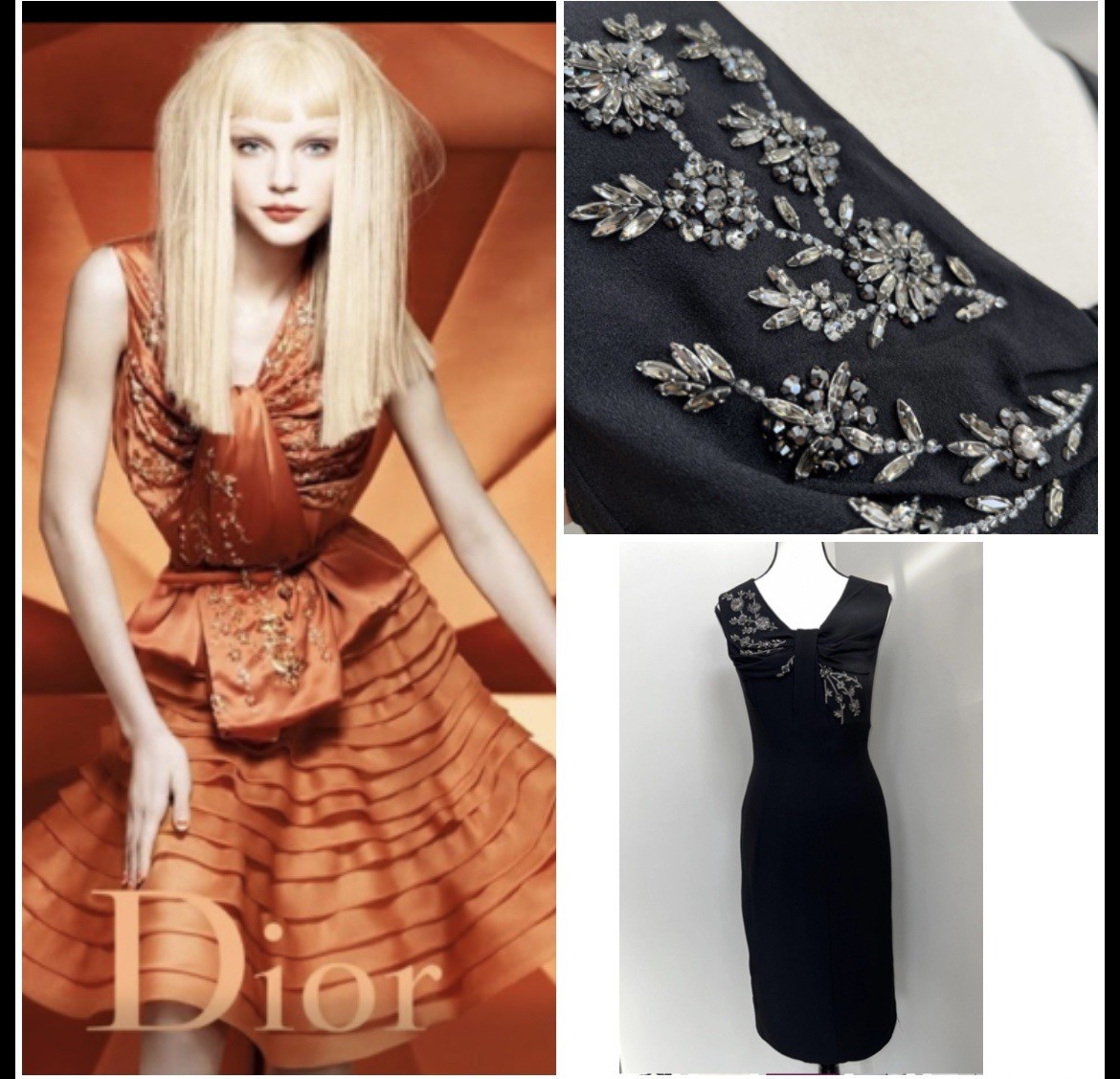 Vintage Christian Dior F/W 2007 Crystal Embellished Dress by John Galliano FR 36