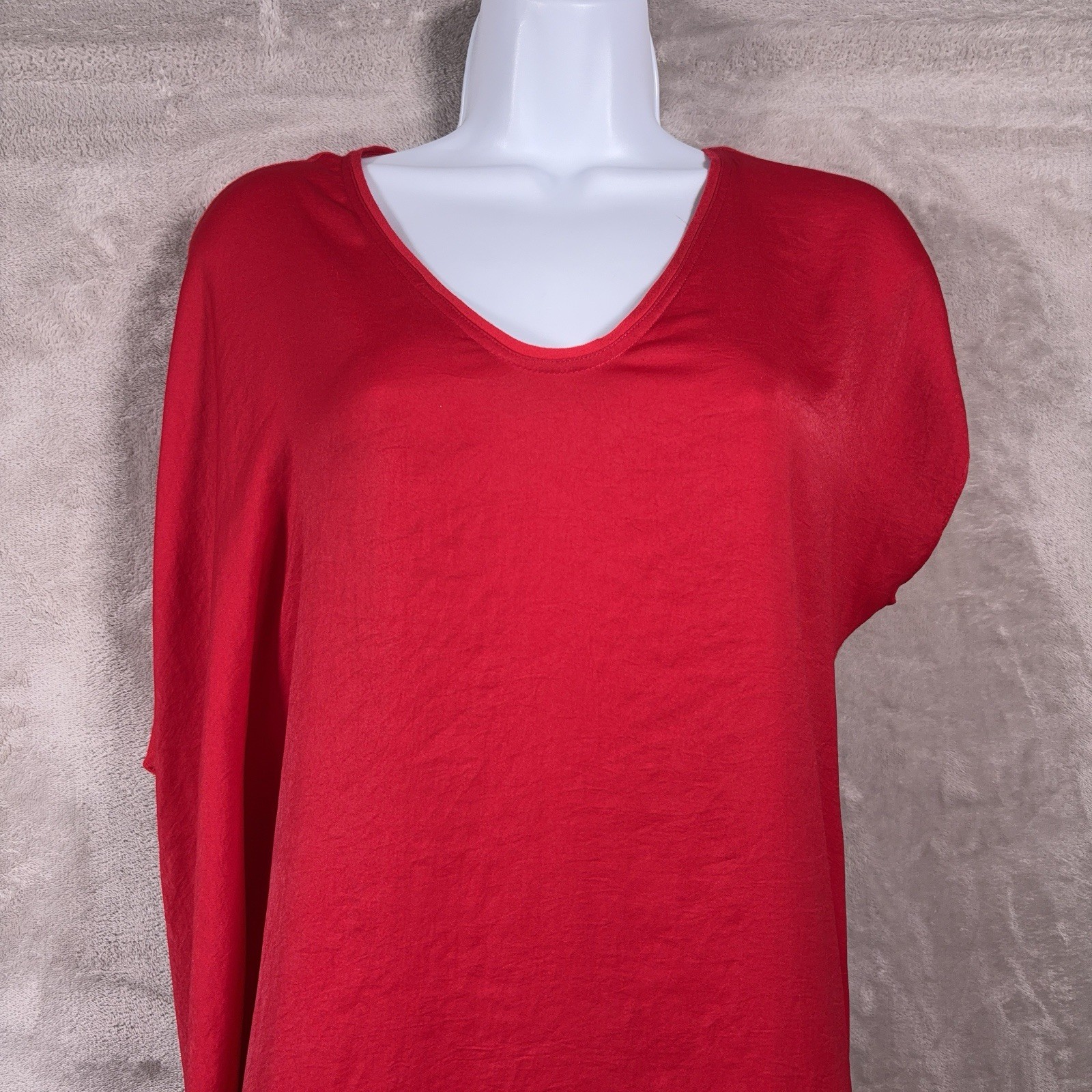 Helmut Lang Asymmetrical Shift Dress Womens Small Red Oversized Modal Knit