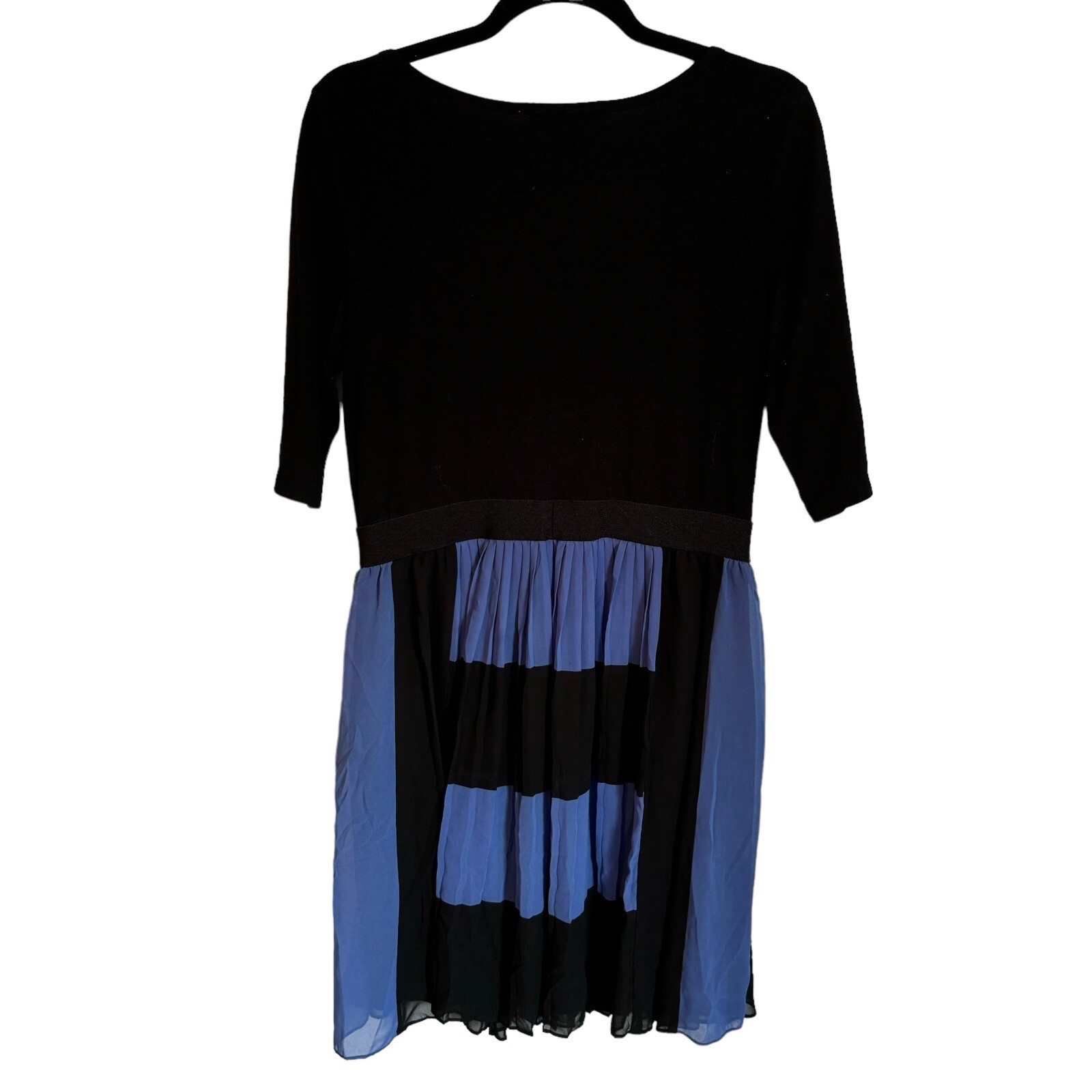 Max & Cleo Dress Size L Black Multi Pleated Fit And Flare Women Dress
