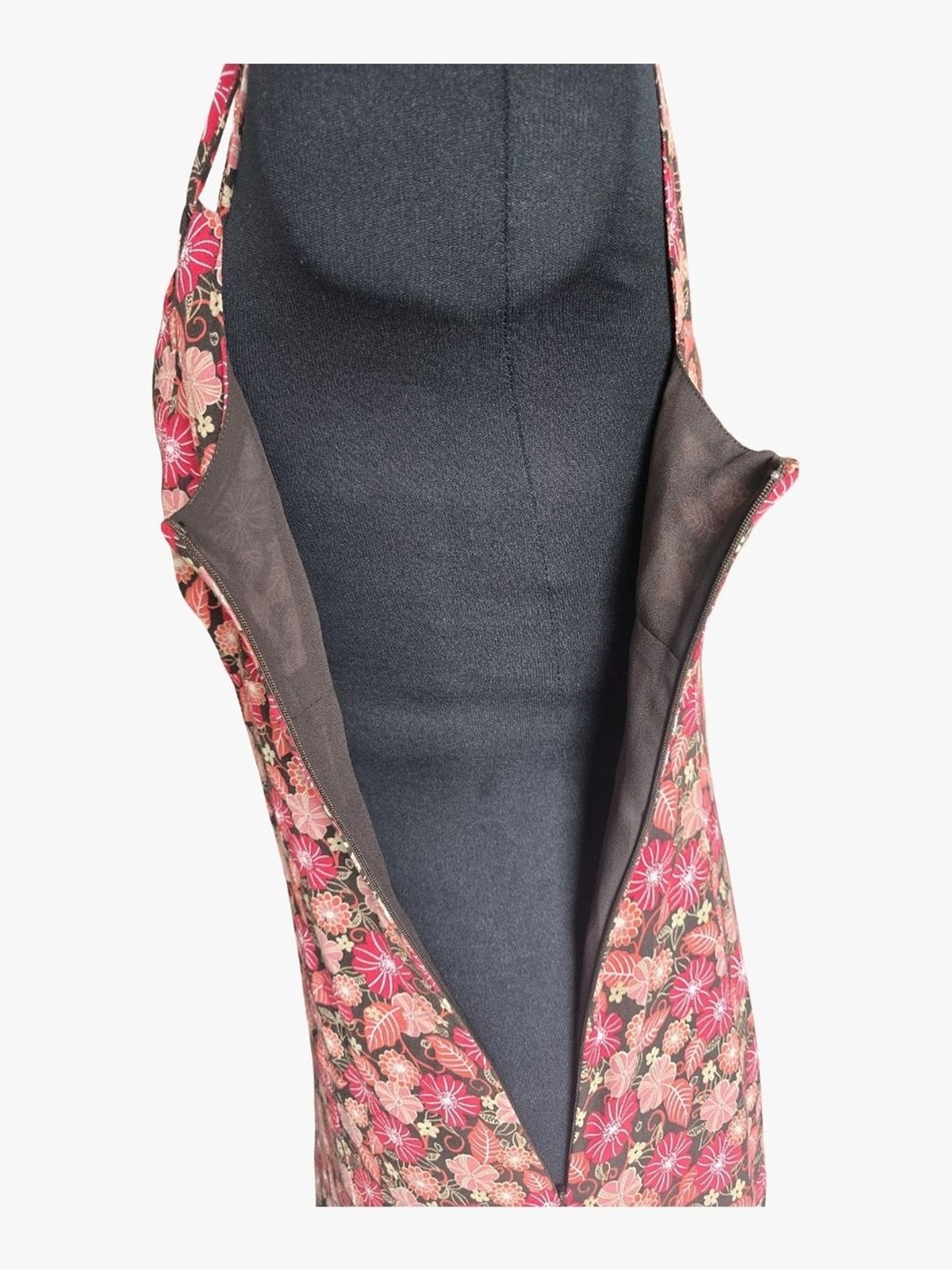 LOFT Vintage Pink & Brown Floral Midi Slip Dress Size 6 Casual Cocktail Wedding