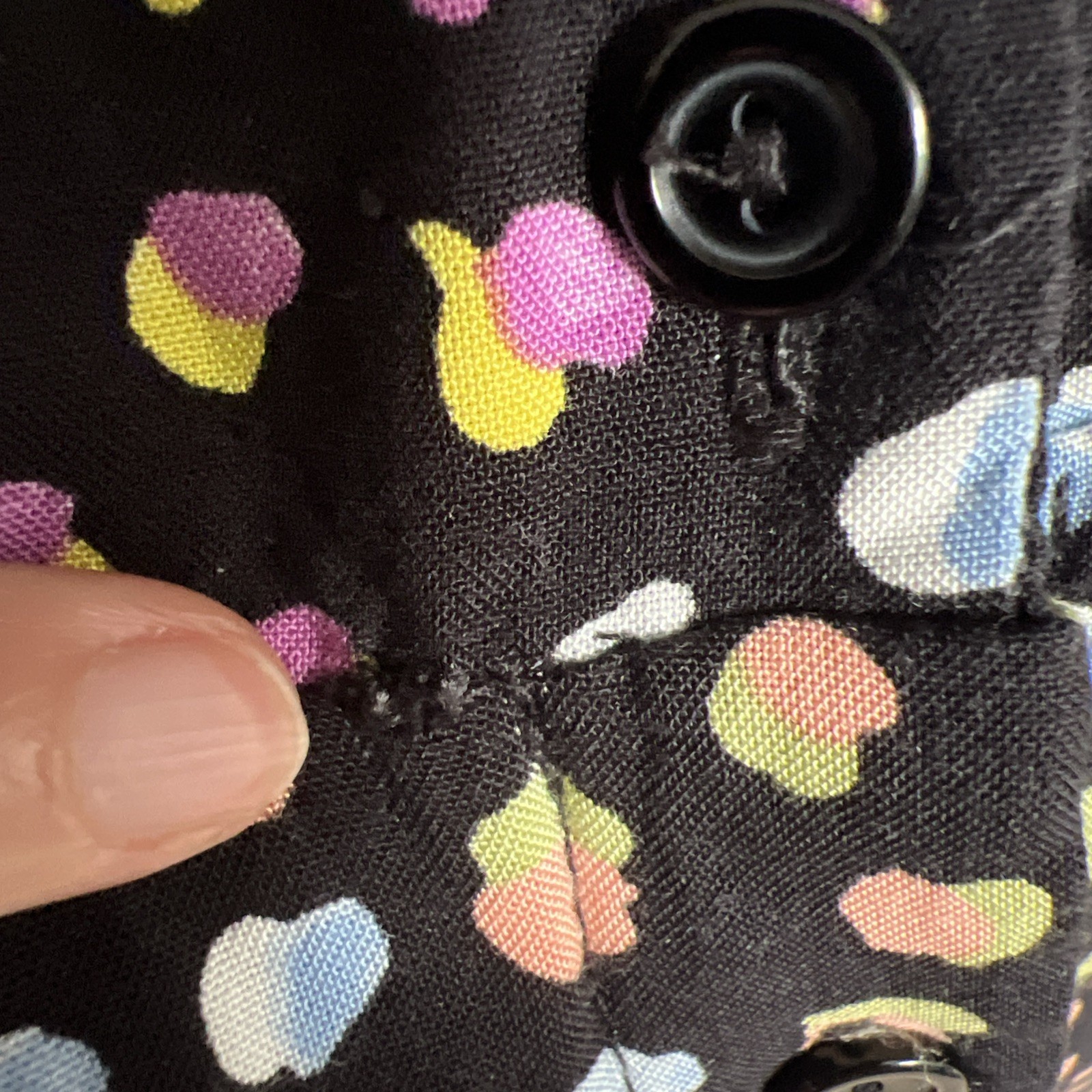 Nobody’s Child Black Dot MultiColour Midi Dress Button Down Sleeveless 8 viscose
