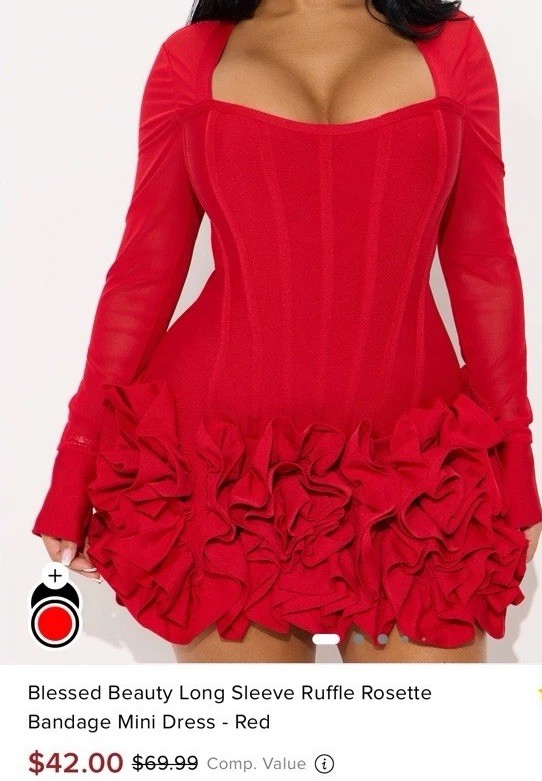Fashion Nova Red Bandage Mini Dress Small