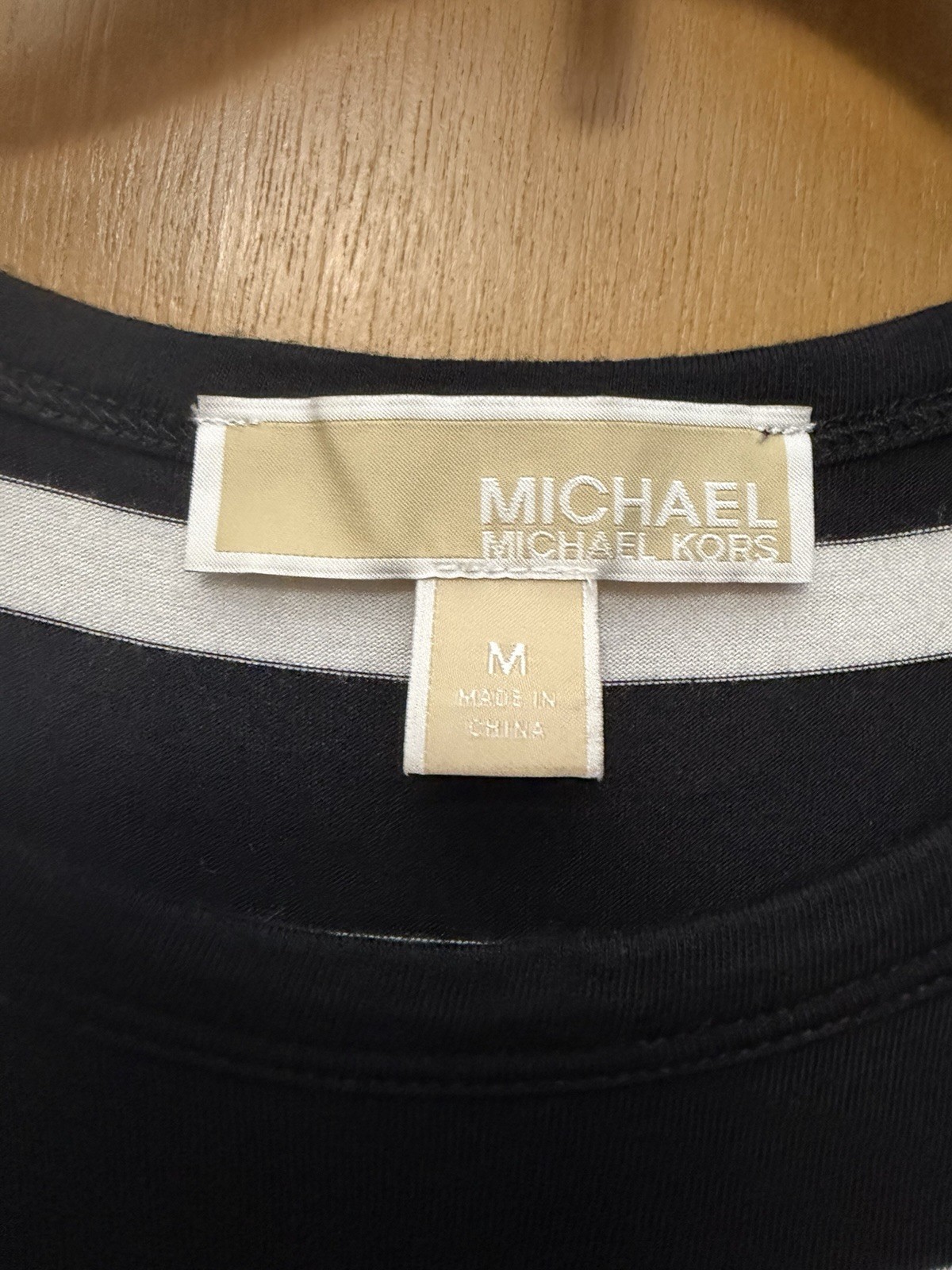 Michael Kors Black & White Striped T-Shirt Dress Women’s Medium