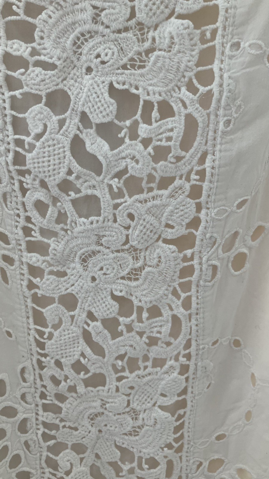 Zara Trafaluc Cream Crochet/Embroidered Halter Neck Mini Dress Size S/10.
