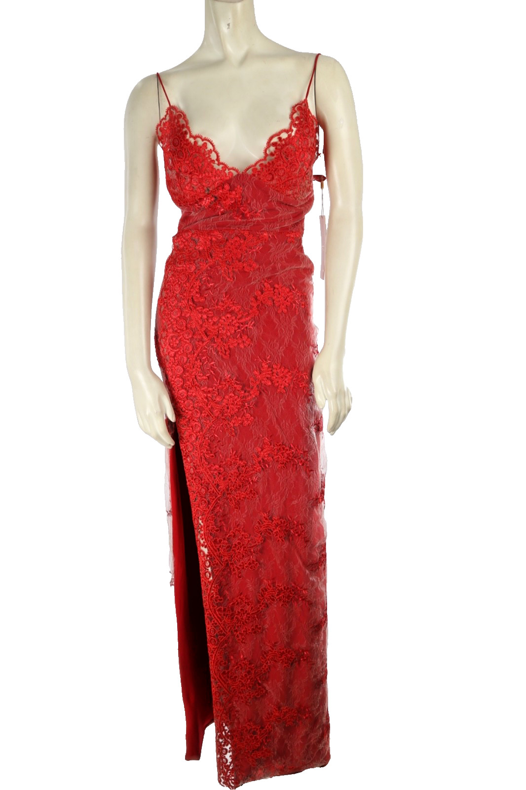 Gemeli Power Scarlet Red Lace Sleeveless Maxi Gown Motel Jay Formal Size 4