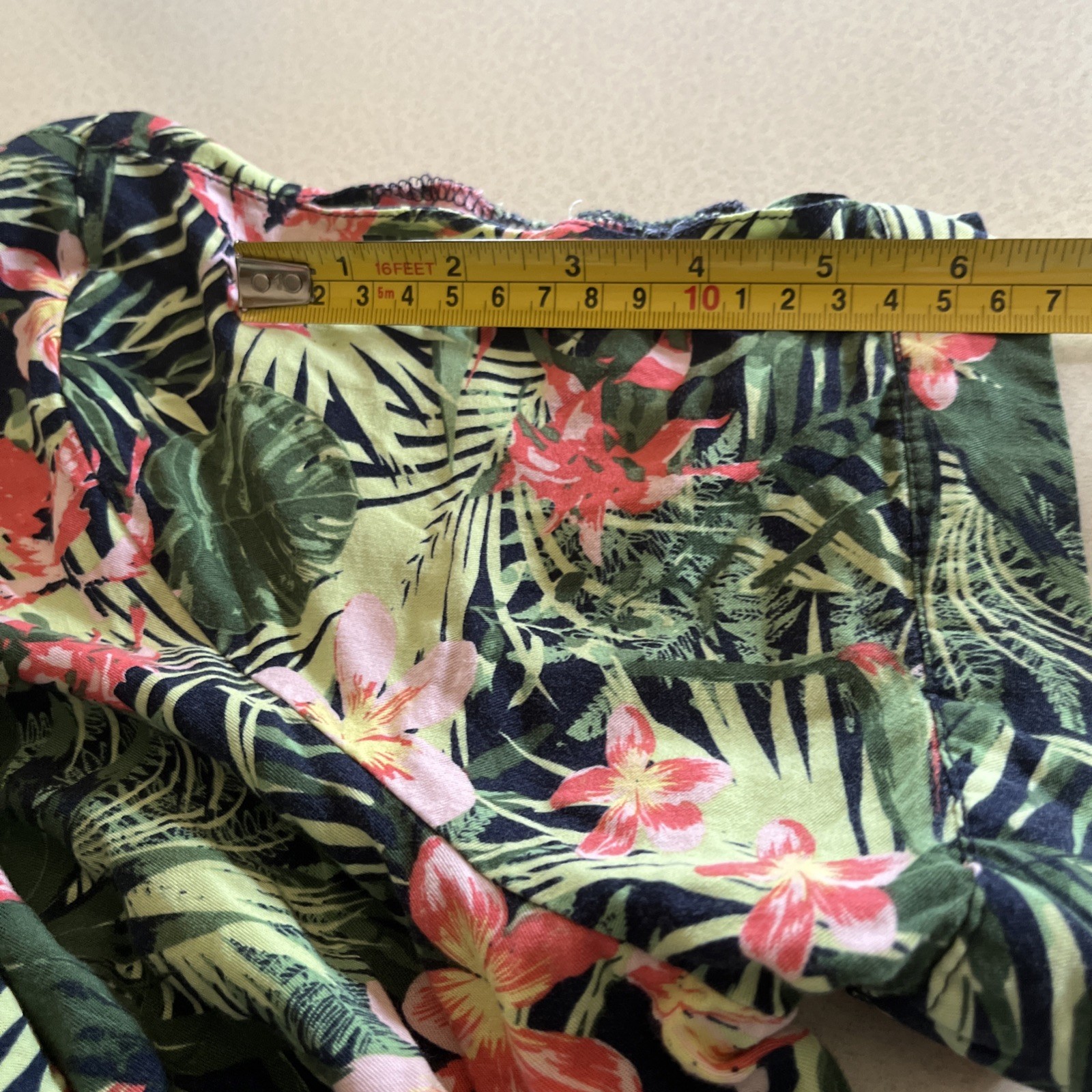 Esmara Floral Lightweight Pullover Slip On Summer Dress Size 16 Slit Sleeves