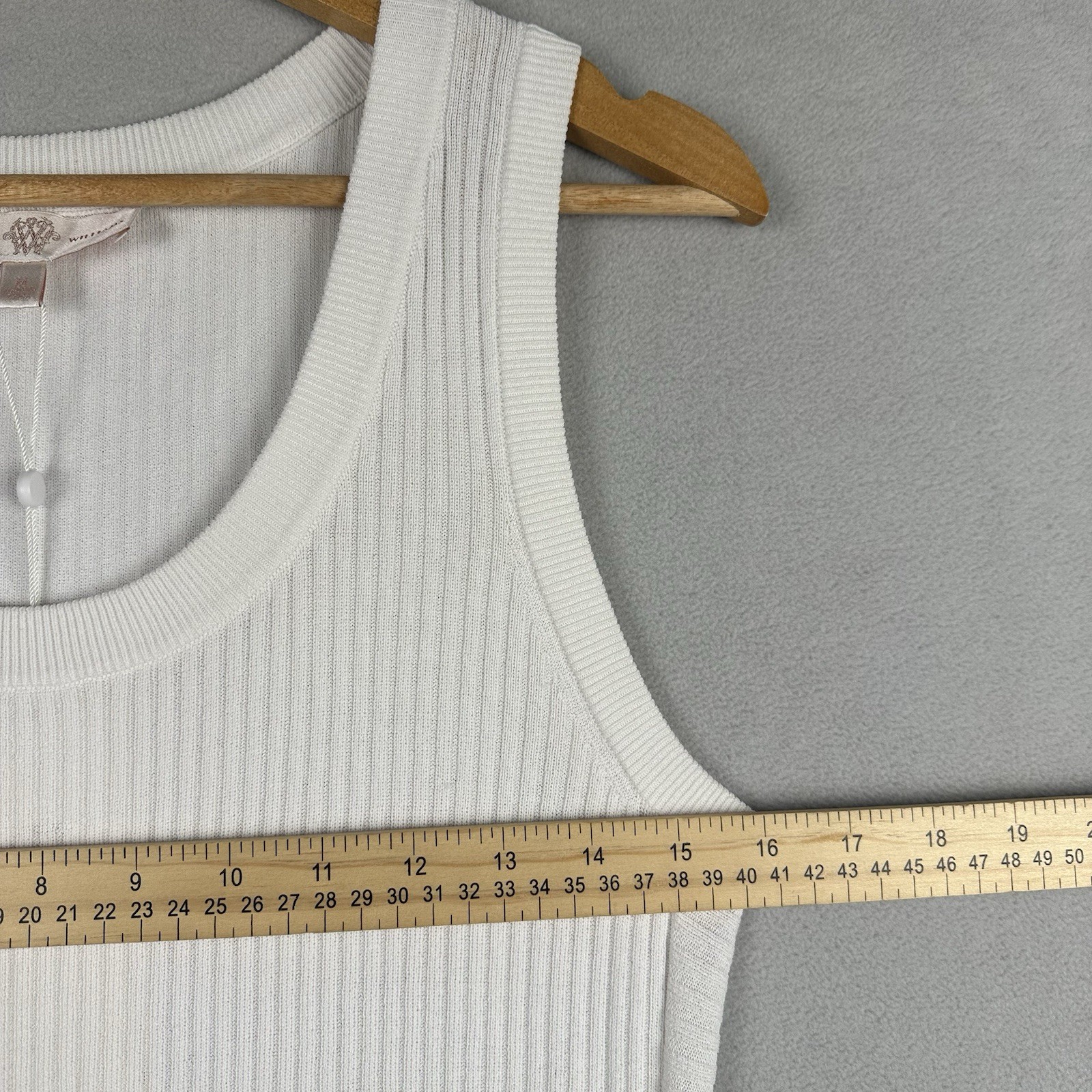 Vanessa Williams Bodycon Ribbed Maxi Tank Dress Womens Medium White Black Stripe