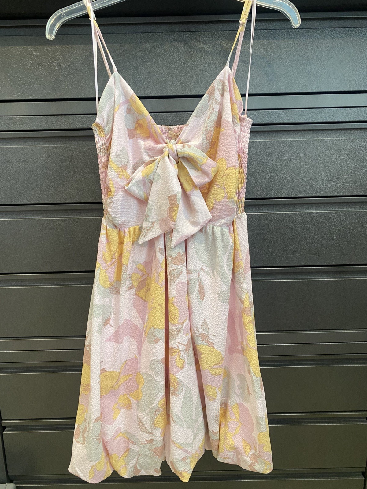 NWT En Creme Sundress Spaghetti Straps, Sz. Small Ladies Cute Bow Front Pastels