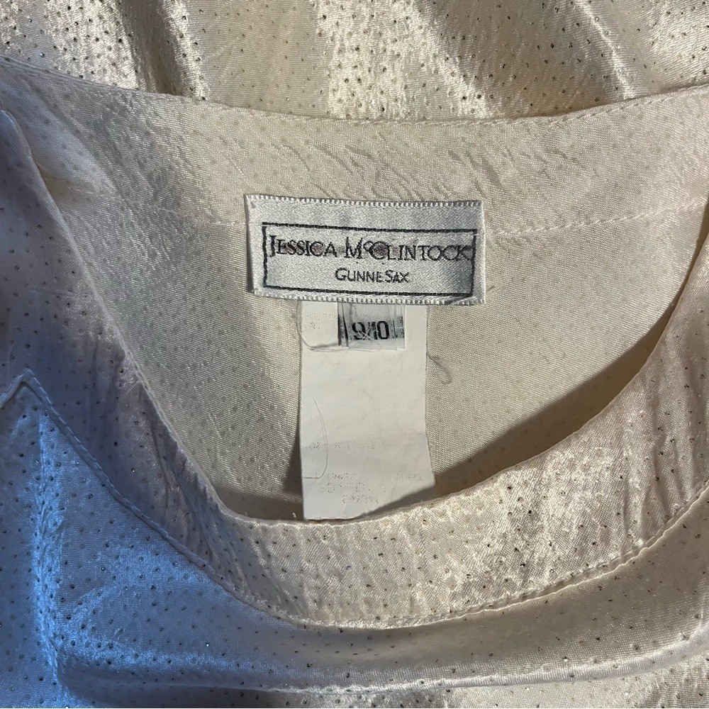 Gunne Sax Jessica McClintock White Sparkle Slip Dress