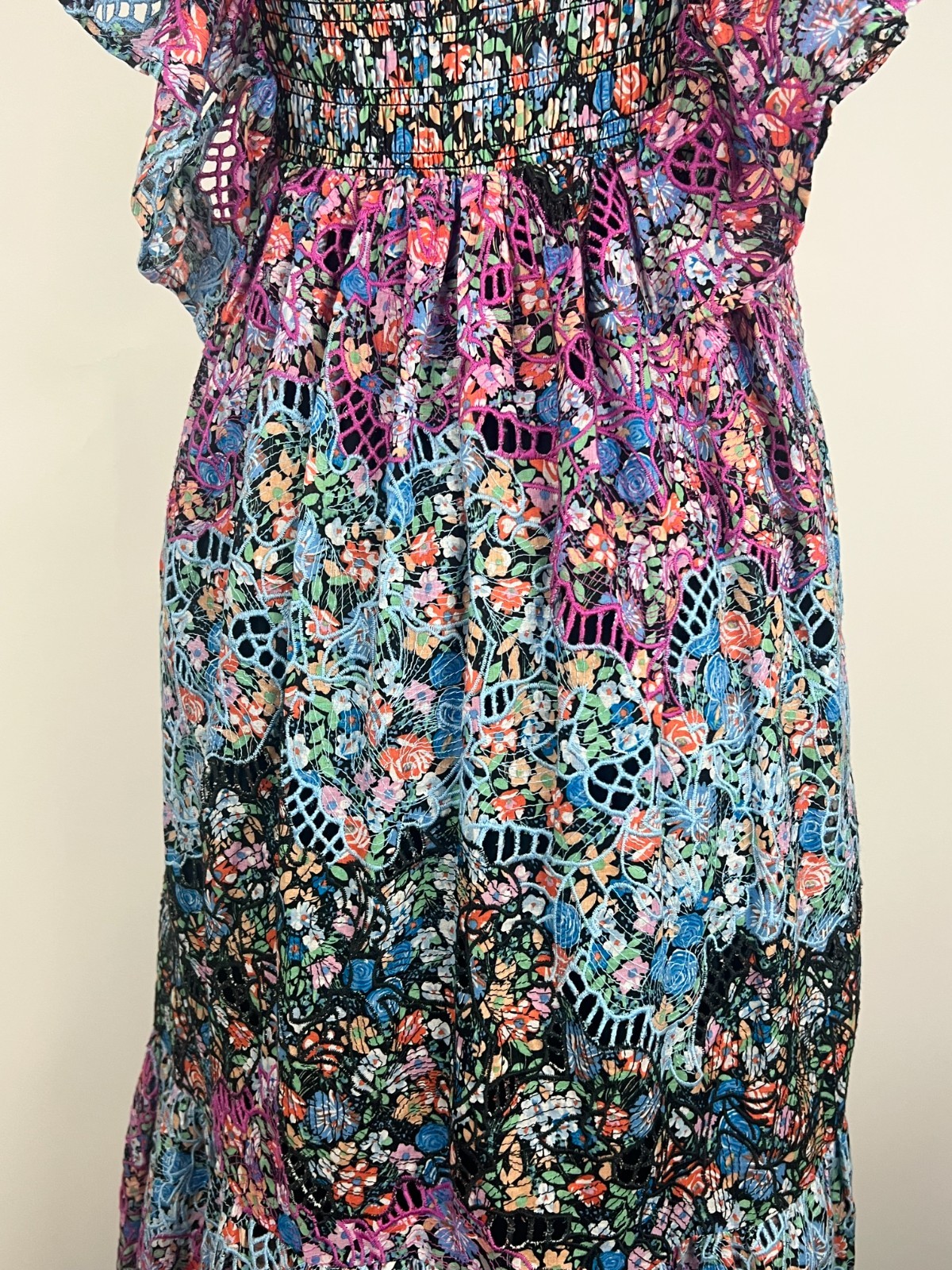 *NWT* ANTHROPOLOGIE Petite ‘Clementina Eyelet Maxi Dress’ (Cotton) – XSP, Black