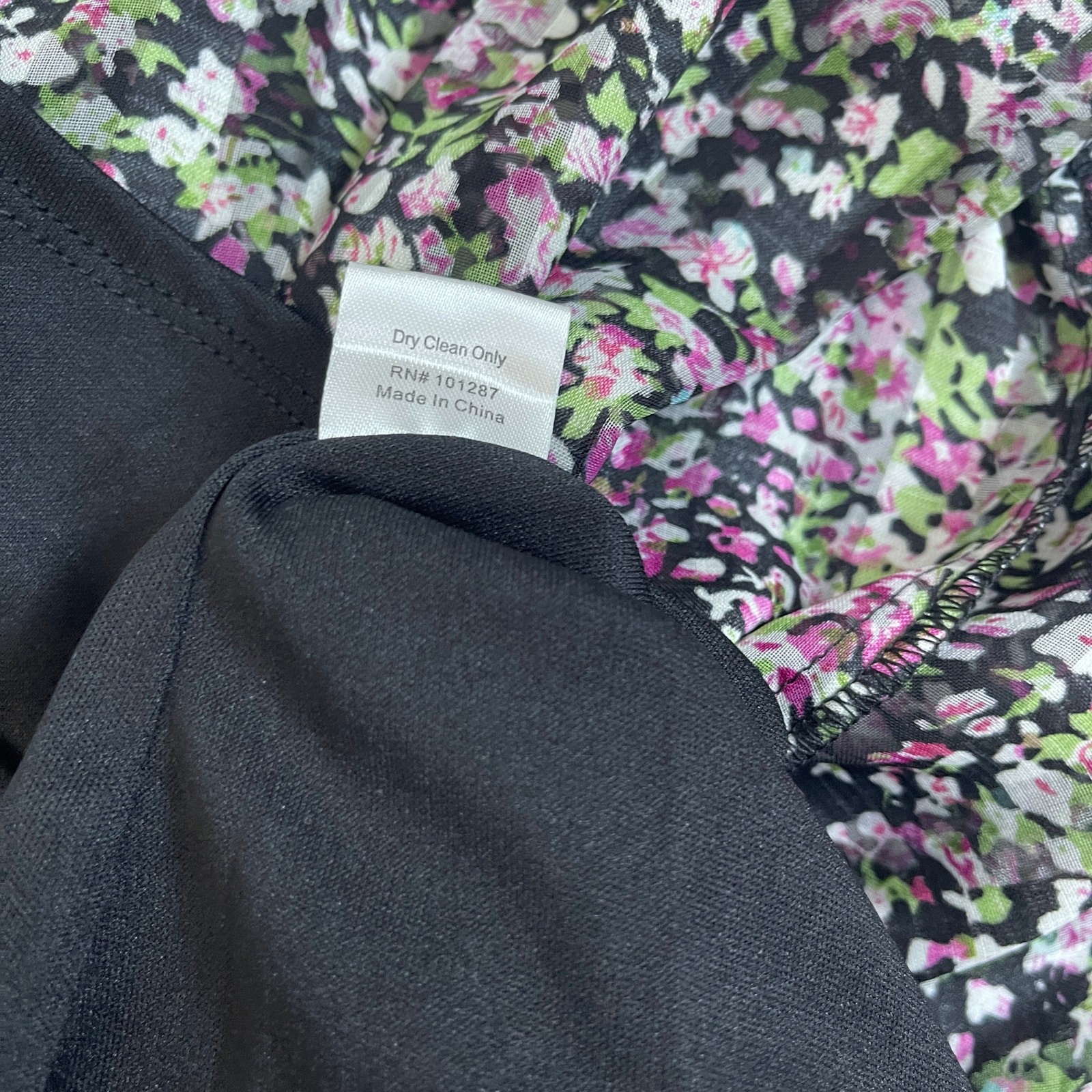 Alexia Admor Floral Chiffon Mini Dress Lace Hem Tie Neck Long Sleeve NWT Size M