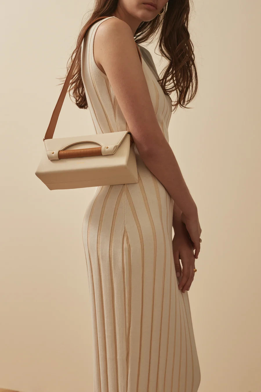 SANCIA Ecru Beige Ivory White Wide Ribbed Knit Margot Midi Maxi Dress XL = 14/16