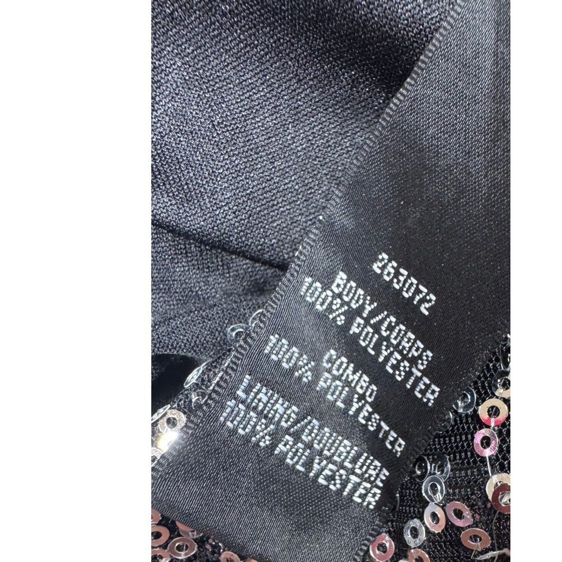 JS Boutique Black Silver Sequin Surplice Mini Cocktail Dress Women’s 6 – NWT