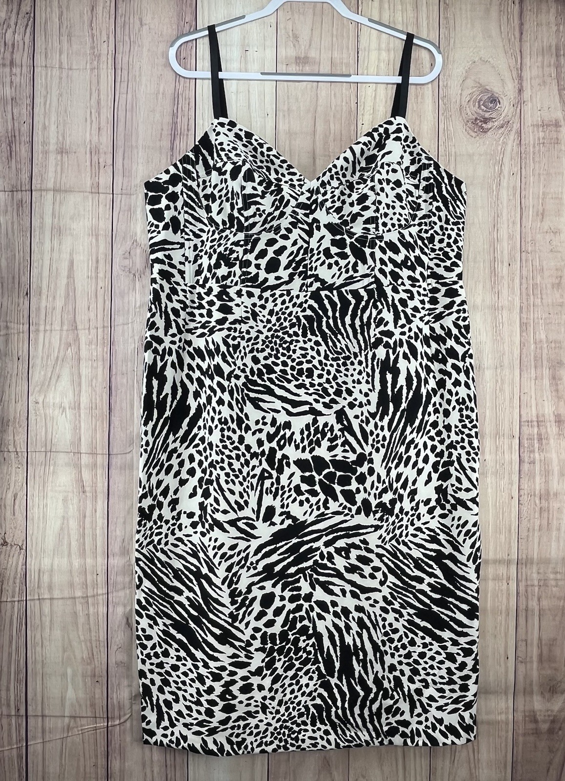 Sergio Hudson by Target Bustier Sleeveless Sexy Midi Dress Zebra Print Size 1X