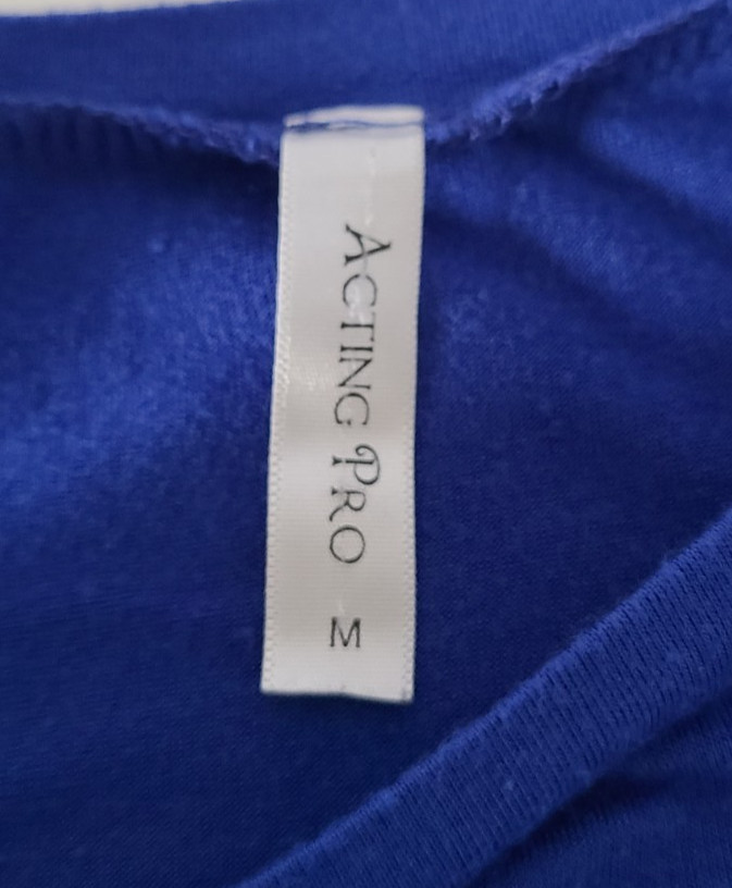 ACTING PRO Womens Cold Shoulder Shift Dress SIZE M Short Sleeve Crew Neck Blue