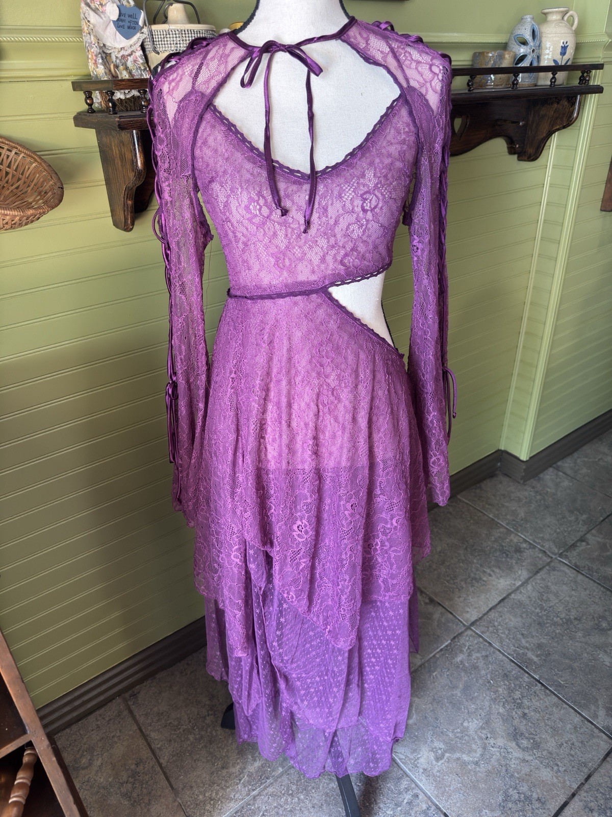 Beautiful Fairydust Chronicles Lace Dress & Shrug Set In A Gorgeous Purple Dress