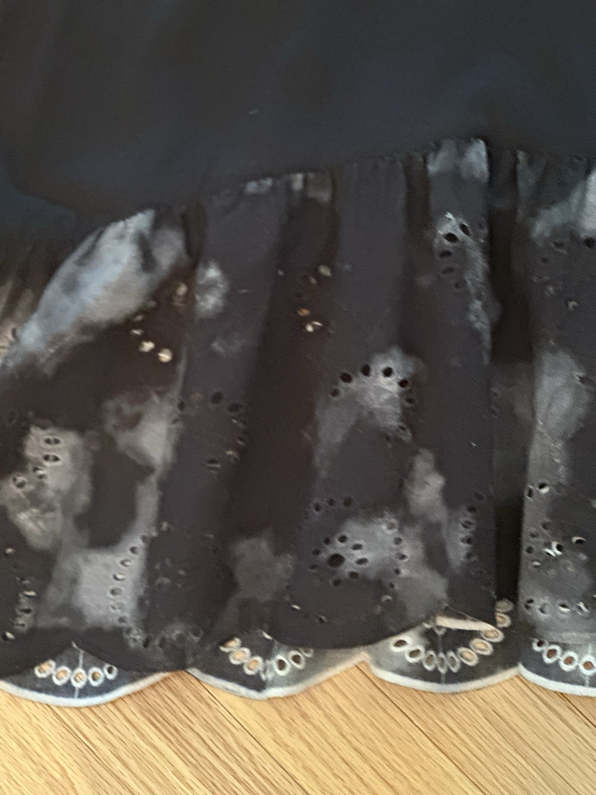LOGO Lori Goldstein Dress Womens Small Shift Tank Black White Eyelet Tie Dye