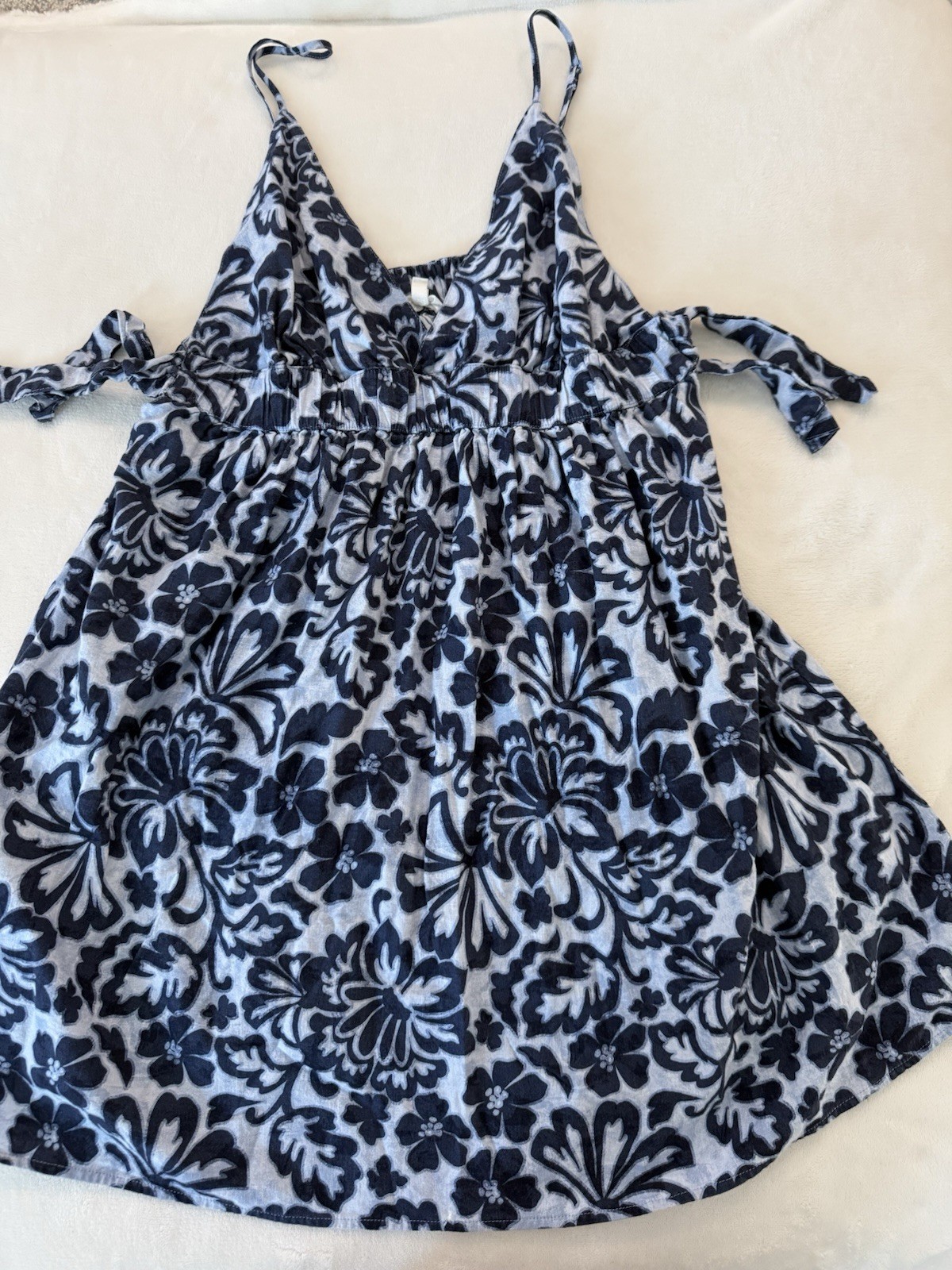 Aerie Blue Floral Summer Dress Size Large E15