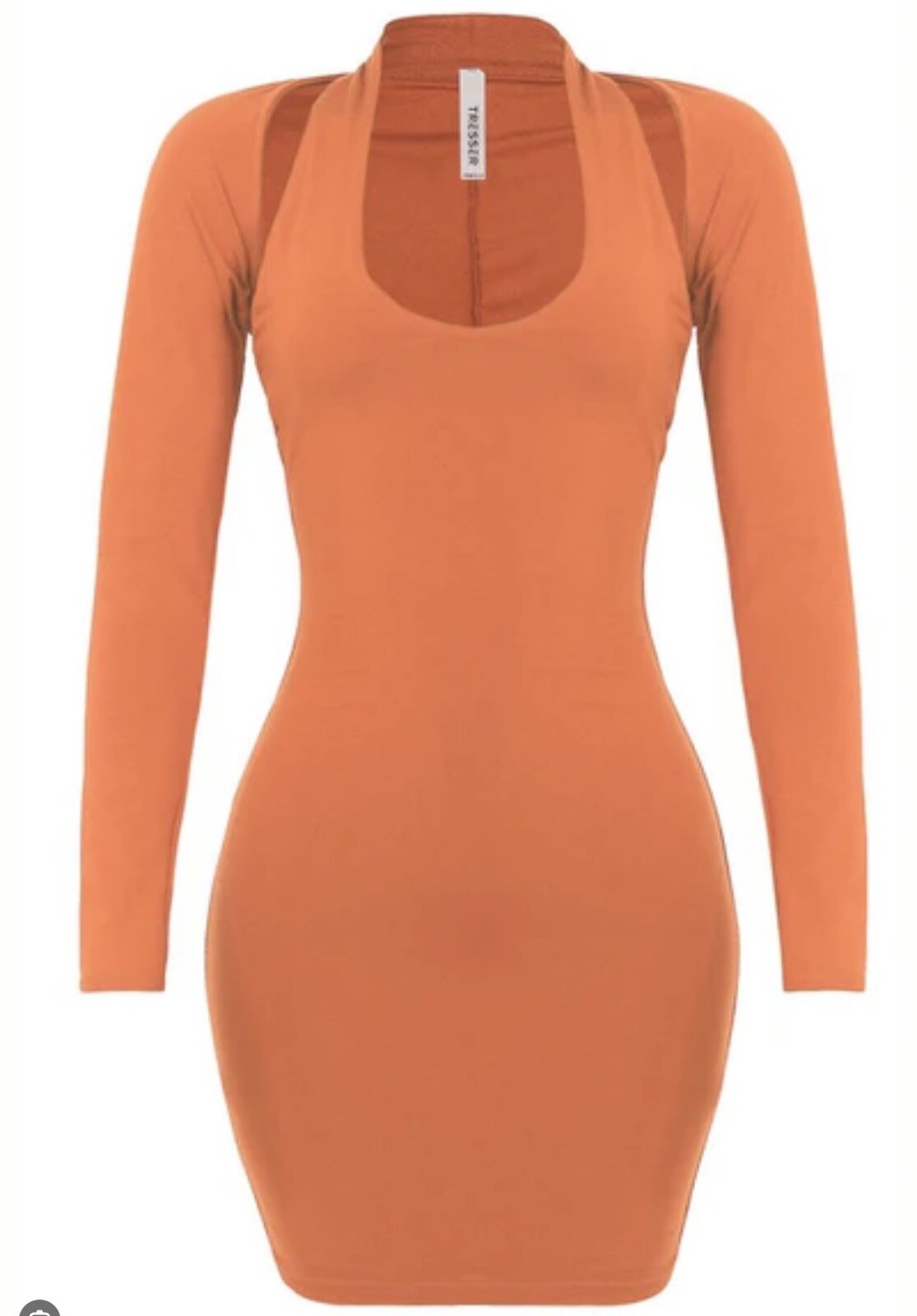 TRESSER Women’s Fashion Boutique Orange Halter Club/Party Mini Dress/Bolero Set