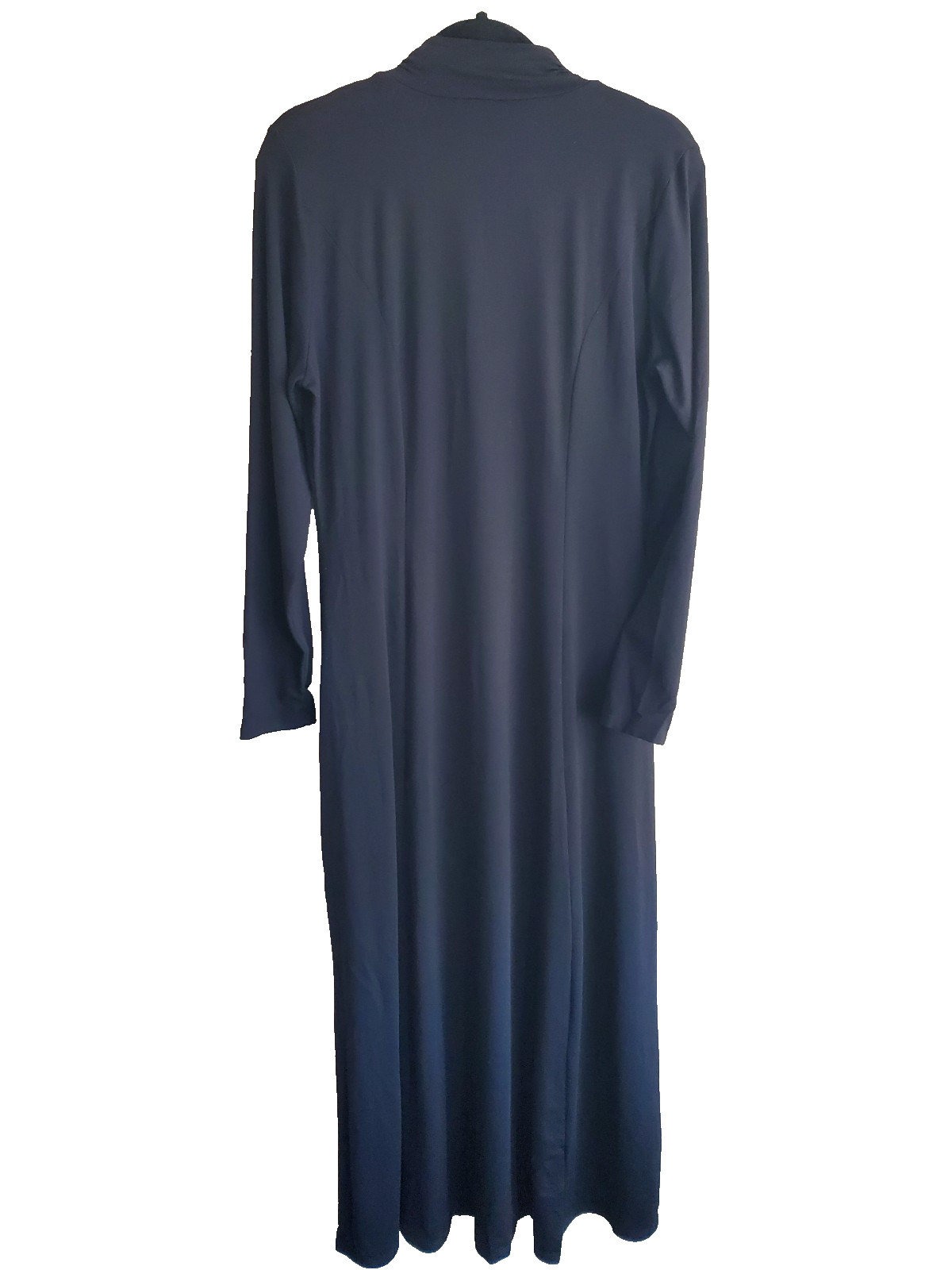 TravelSmith Maxi Dress Long Sleeve Mock Turtleneck Stretch Knit Modest Black M