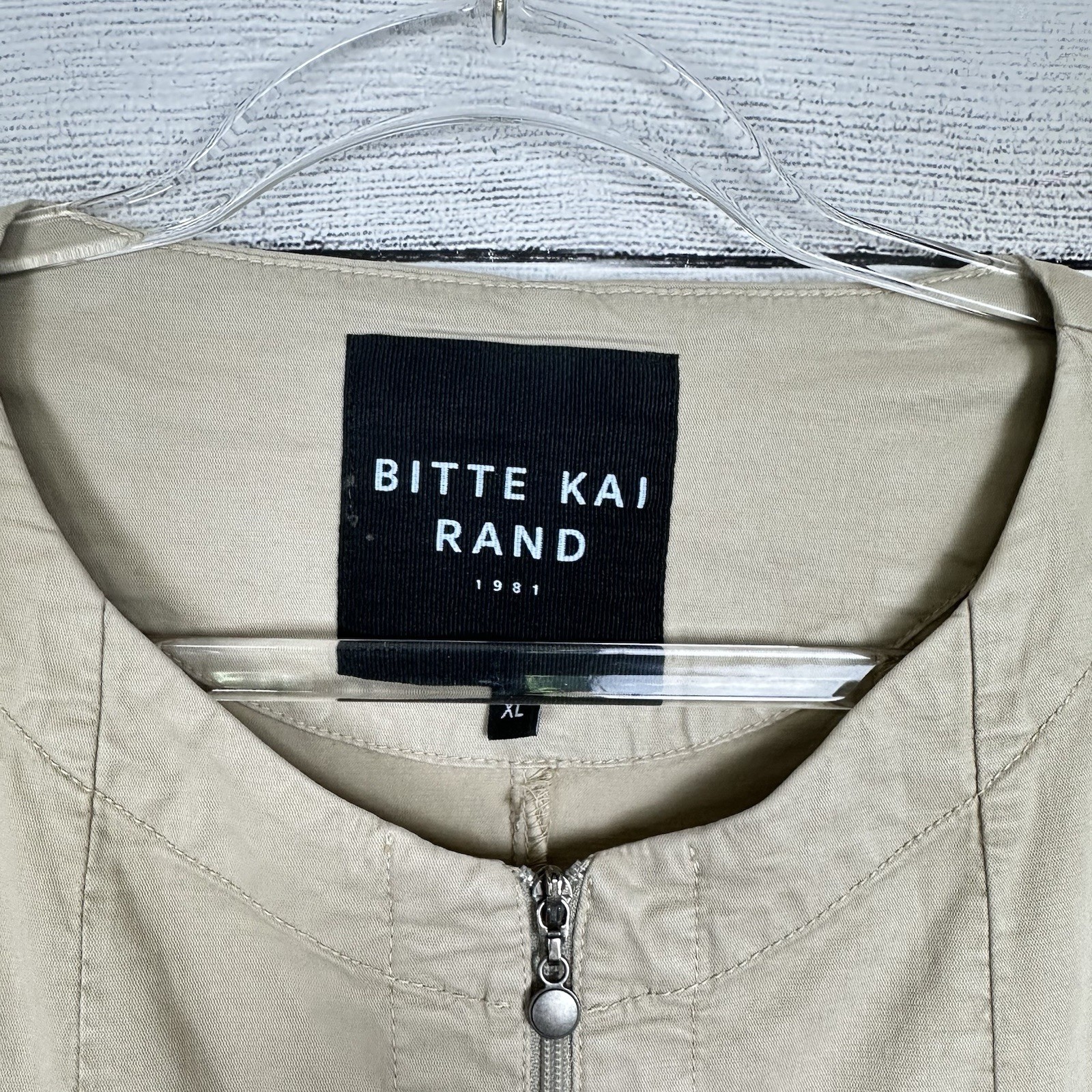 Bitte Kai Rand Utility Style Midi Dress Khaki Womens Sz XL Office Casual Modest