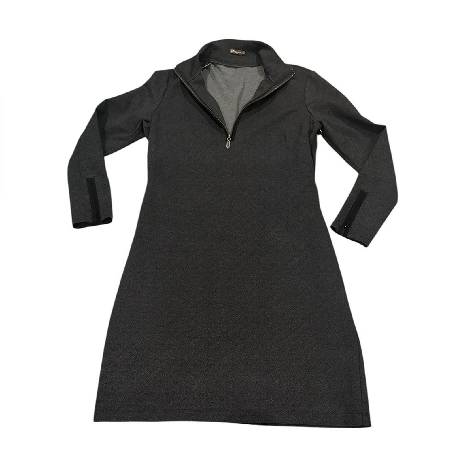 J. McLaughlin Bedford Black Ponte Knit Quarter Zip Mock Neck Catalina Dress L