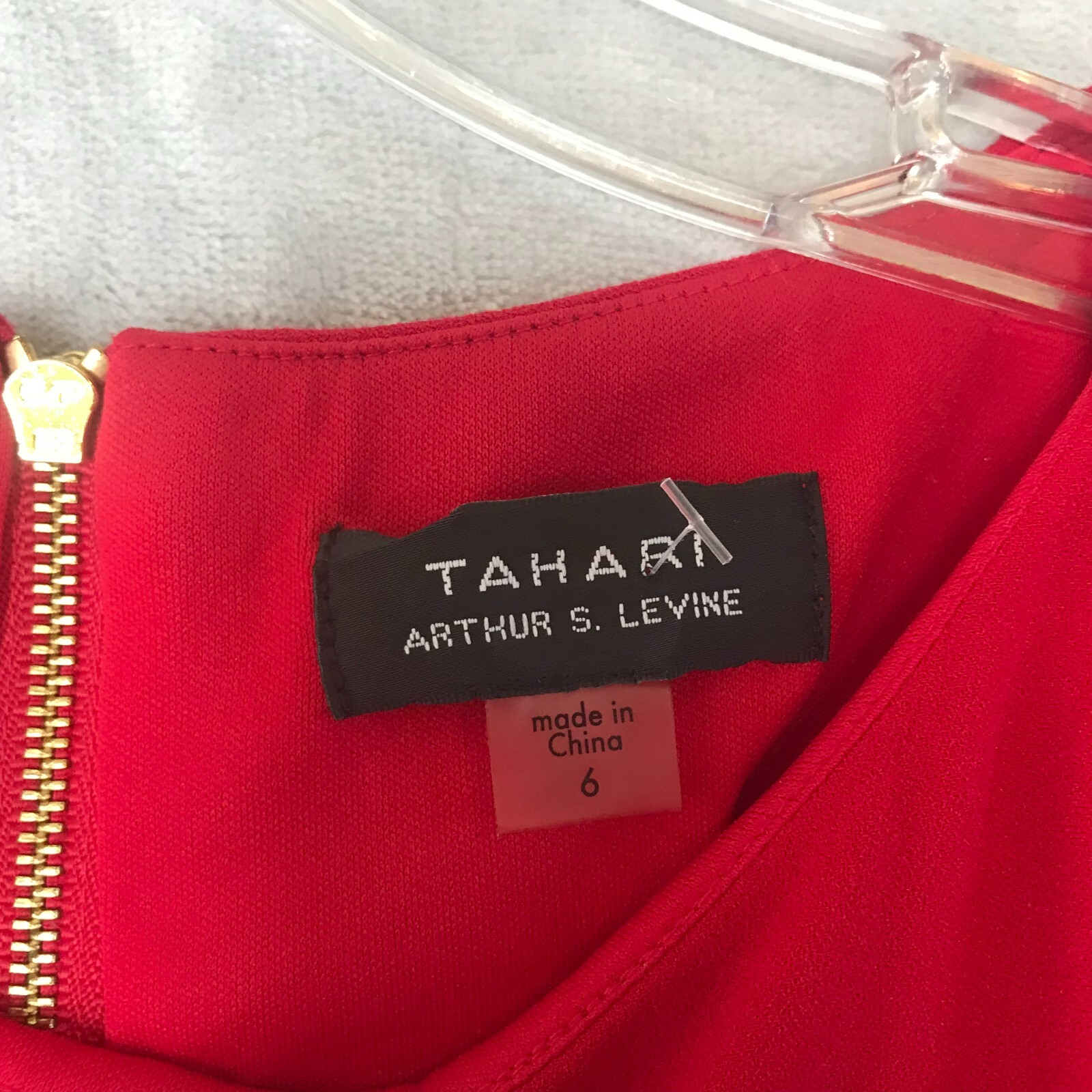 Tahari Dress Womens 6 Red Sheath Split Cap Sleeve Ruched Waist Asymmetric Hem