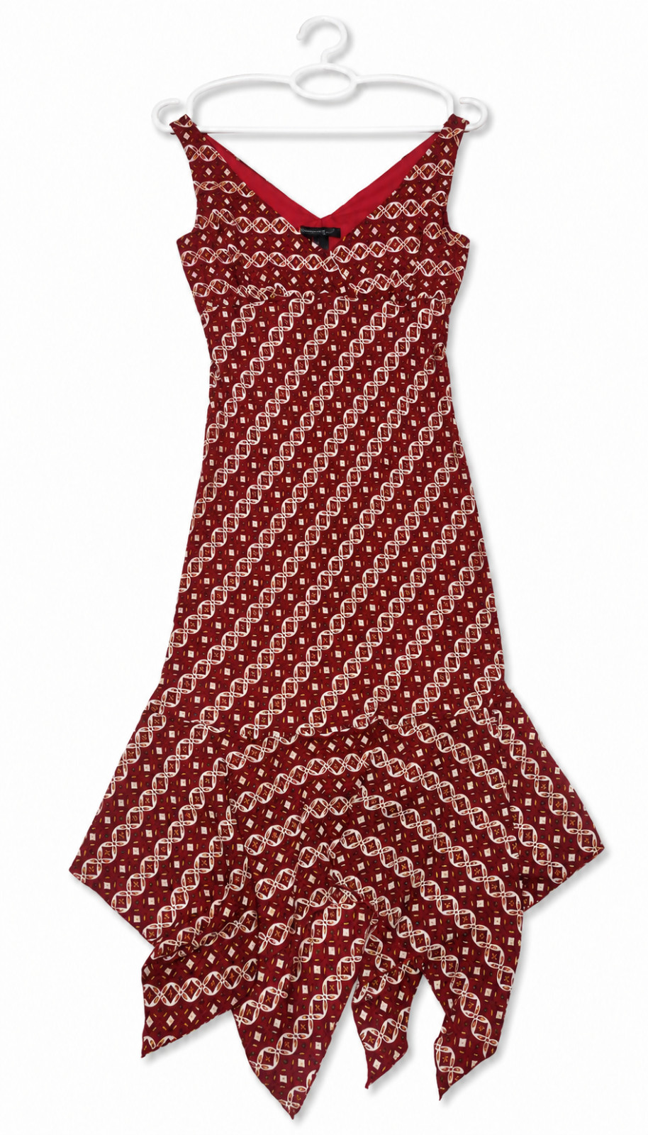 Jonathan Martin Studio Womens Dress Size 6 Red Geometric Sleeveless Midi